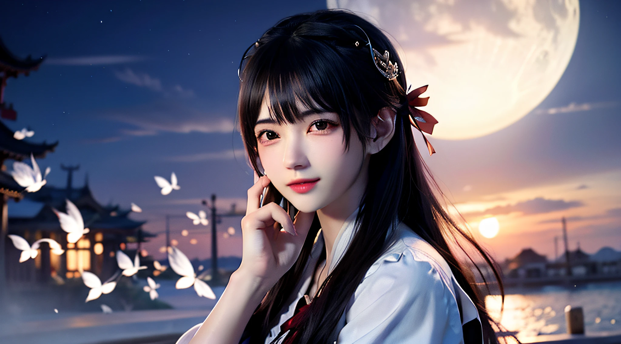(8k, RAW photo:1.2), best quality, ultra high res,dramatic angle,(fluttered detailed color splashs), (illustration),(((1 girl))),(long hair),(rain:0.9), (头饰:1.4),少女身边有一座古宫,汉服,(重点),彩色水墨画,(泼彩),泼彩,(((colorful))),(素描:0.8) , Masterpiece, best quality, beautiful painted, highly detailed,(denoising:0.6),[splash ink],((ink refraction)), (beautiful detailed sky),moon,highly,detaild,(masterpiece, best quality, extremely detailed） CG unity 8k壁纸，杰作，最好的质量，超详细），（石蒜），