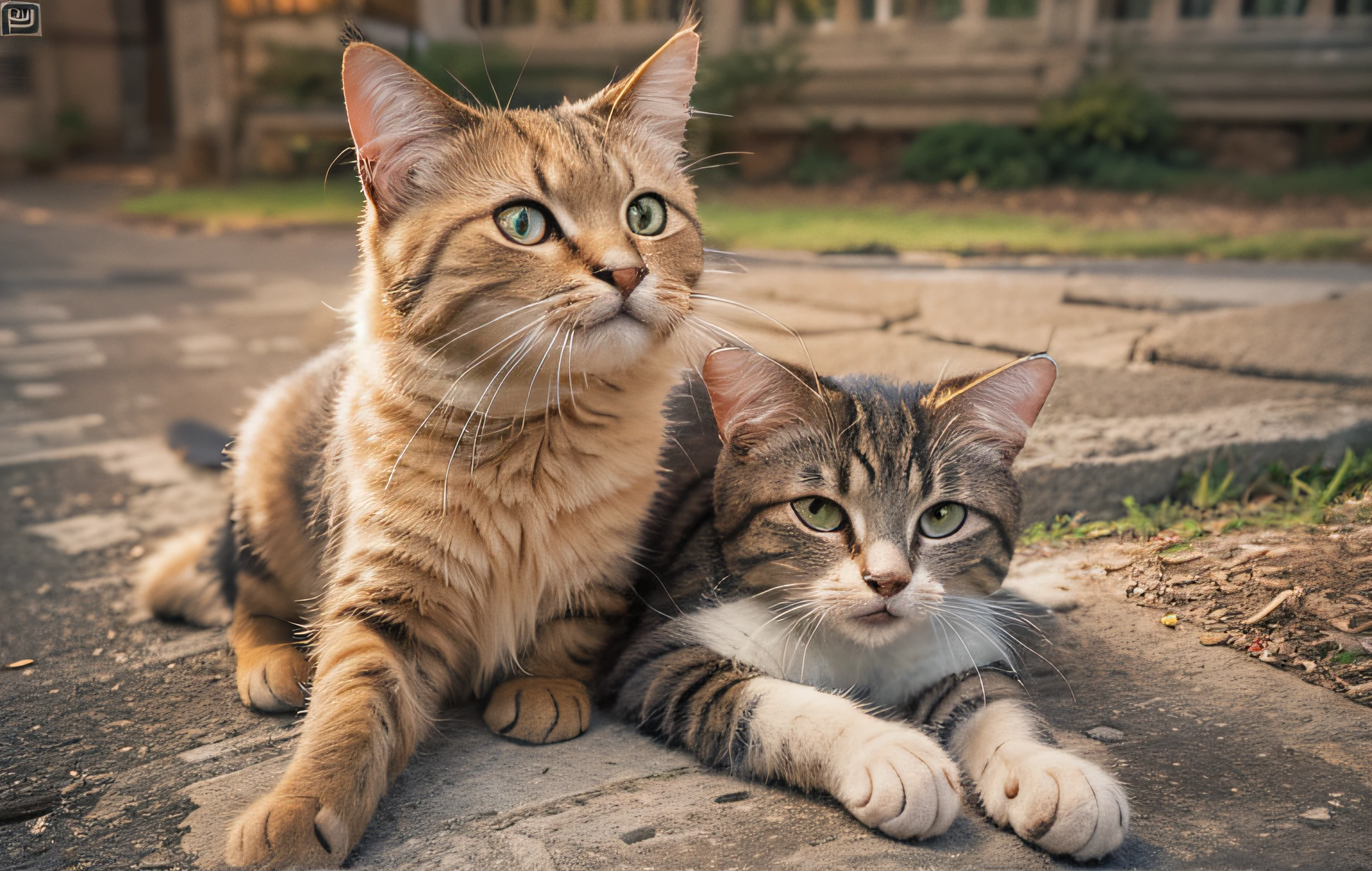 um gato e um cachorro ultra realista HDR camera sem espelho