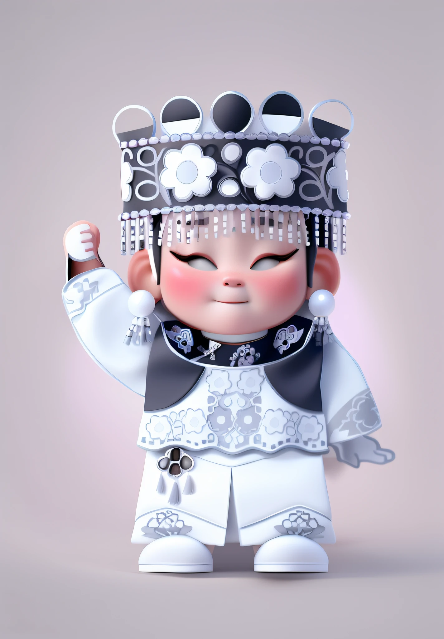 Yi girls from ethnic minorities in China,Wear traditional national costumes and headdresses,torch in hand,Silver-toned earrings,hanfugirl,Meticulous details,white clean background