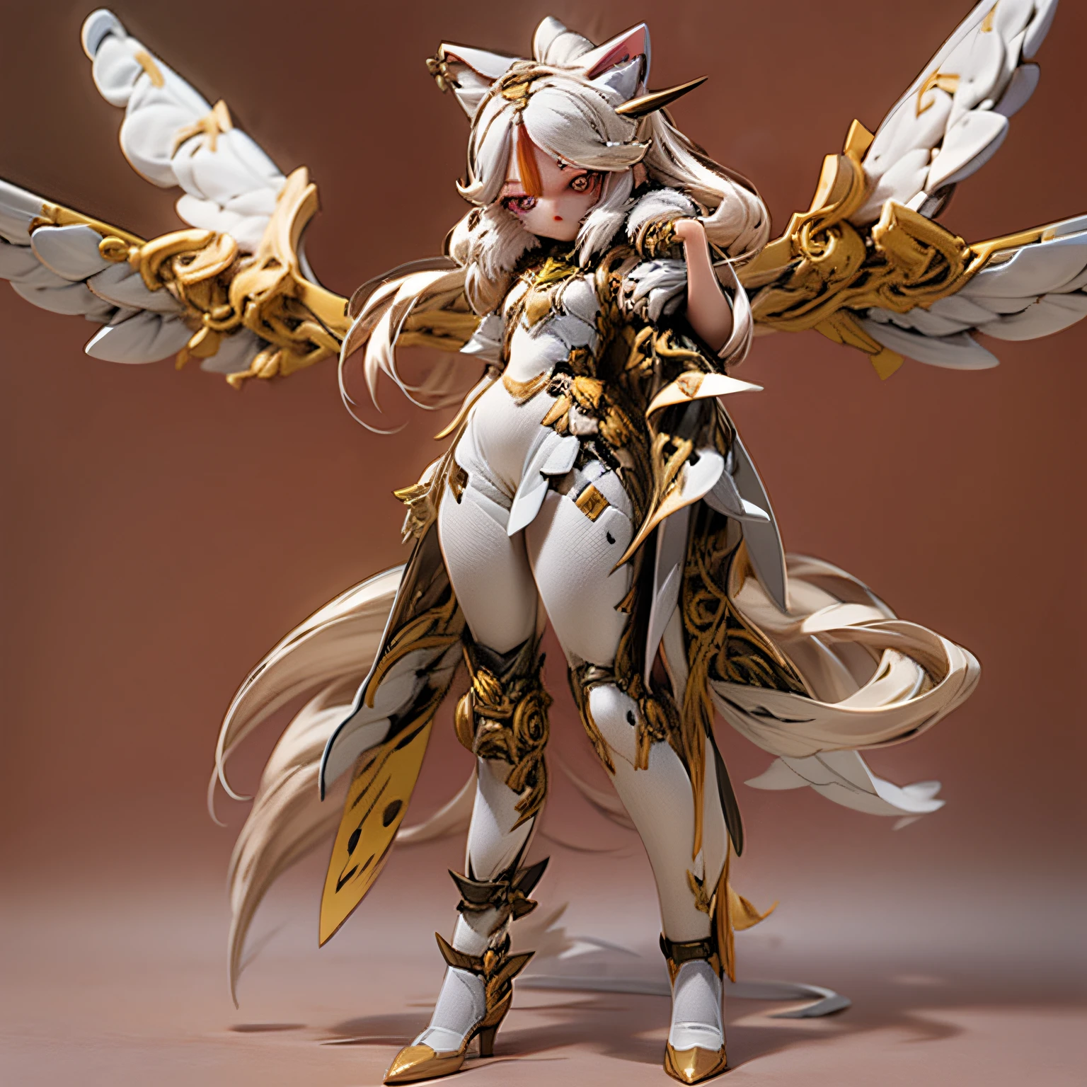 chibi, Full body, Minimake, Mecha Body, Mecha legs, My favorite cat ears,Mecha Wings