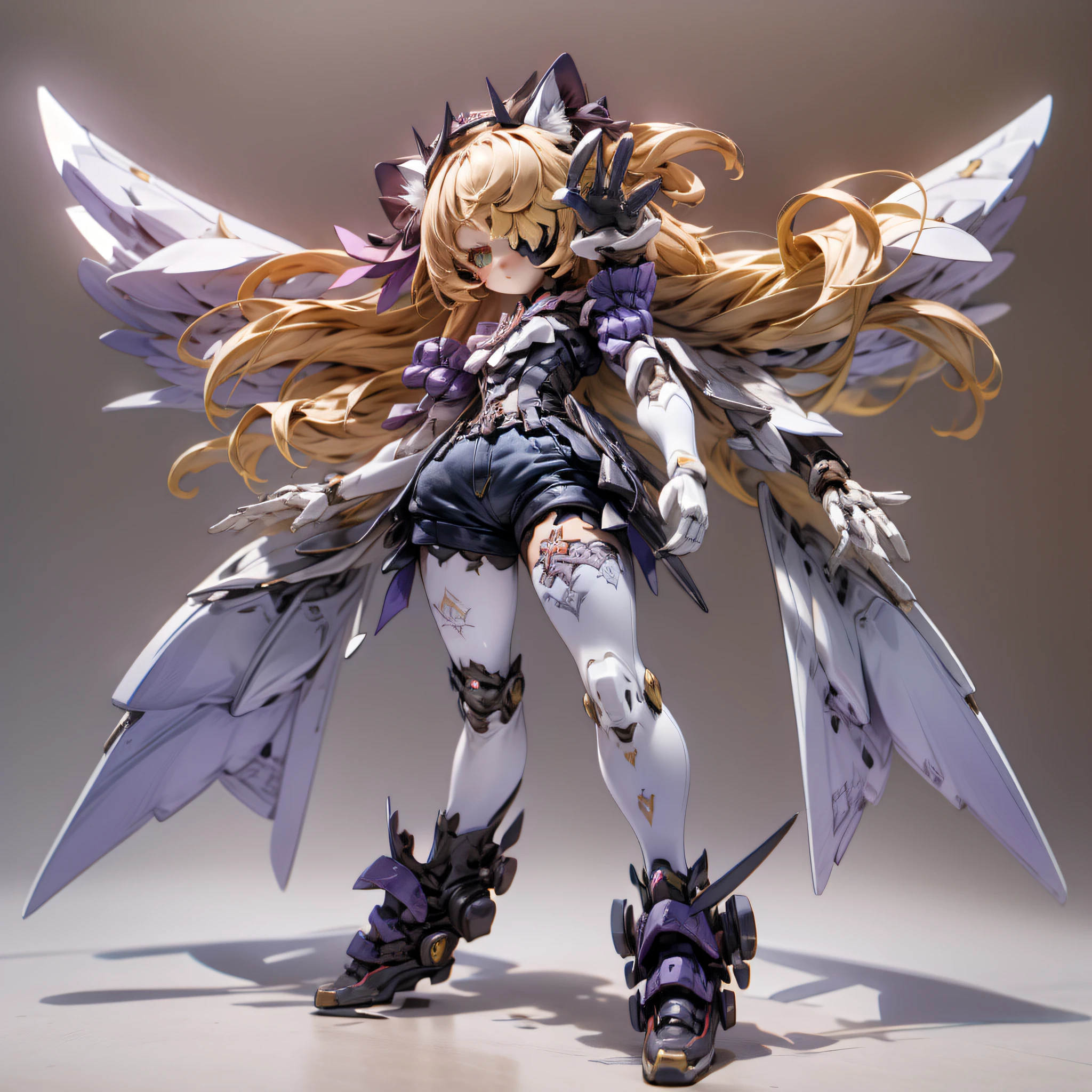 chibi, Full body, Minimake, Mecha Body, Mecha legs, My favorite cat ears,Mecha Wings
