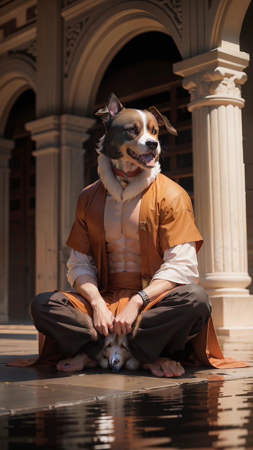 (Male dog:1.2), (fighting monk:1.2)