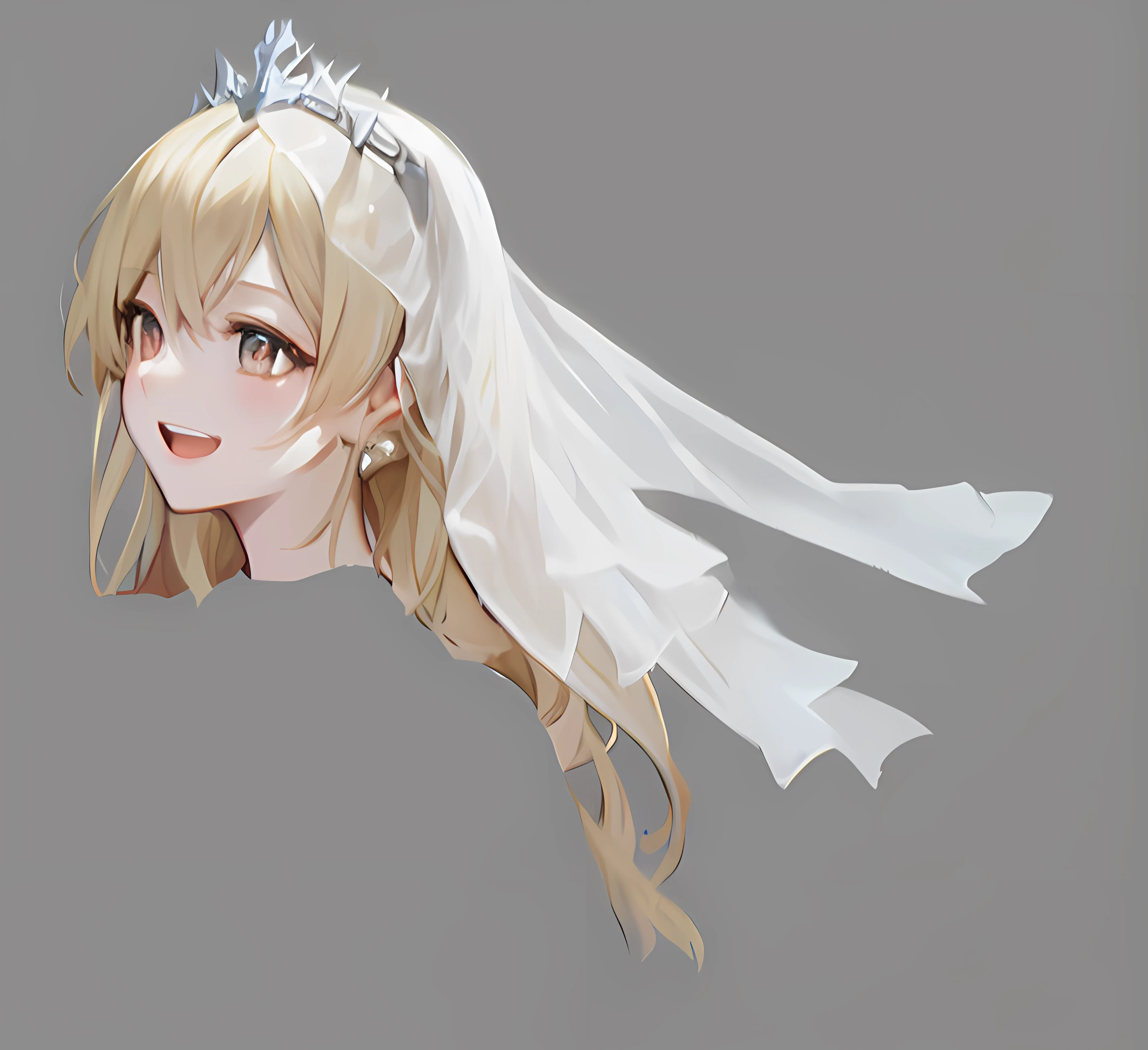 tmasterpiece,A high resolution,best qualtiy,1girl ,tiara crown,long whitr hair,gossamer,cleanness,ssmile