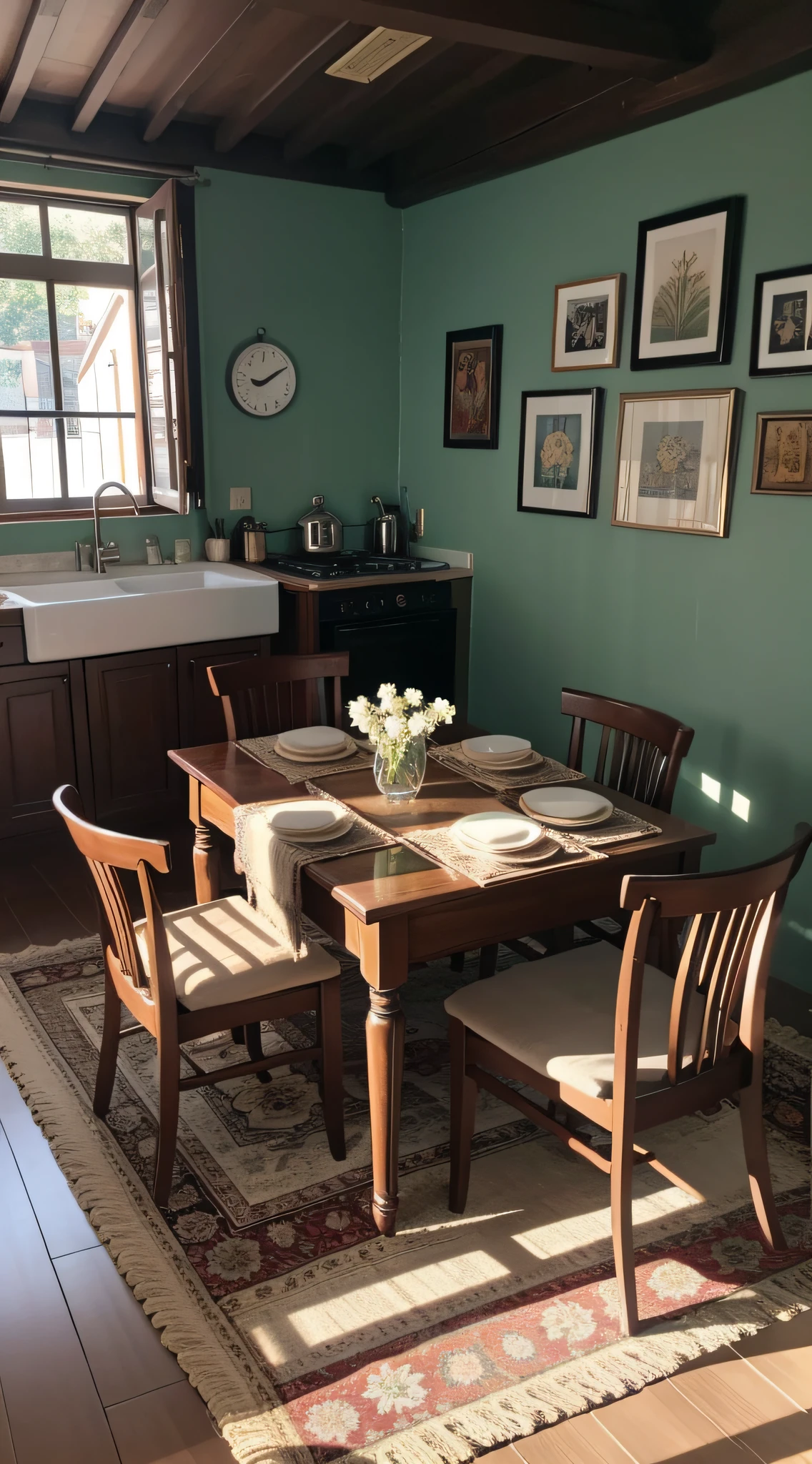 inside in room,sofe、table light、carpets、tea table、janelas、wall paintings、fire oven、catss