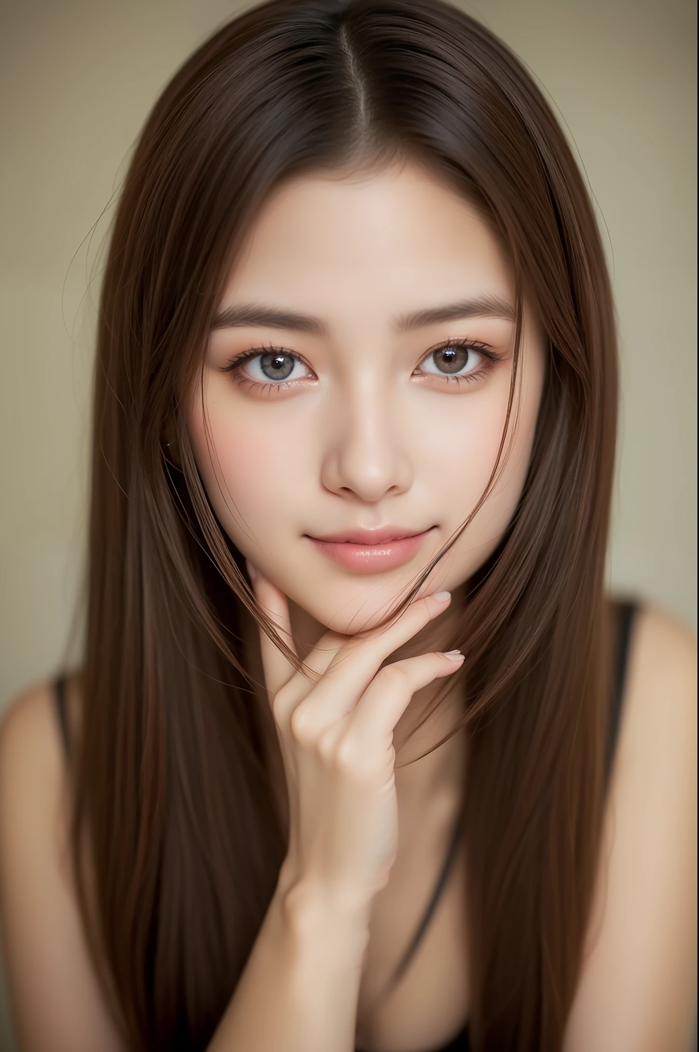 (Best quality, 8k, 32k, Masterpiece, UHD:1.2), Photo of Pretty Japanese woman,cowboy shot、
1girl,A beautiful woman with perfect body,sixteen years old、
Lori,(huge tit:1.2), (big eye:1.2), Pupil highlights, pronounced double eyelids, eye lashes,shinny skin、Beautiful delicate face、Beautiful delicate eyes,cute face,Detailed black eyes,Innocent eyes,(smile eyes:1.0),(cute little:1.2),blusher,
Light brown hair,streaked hair,Tank tops