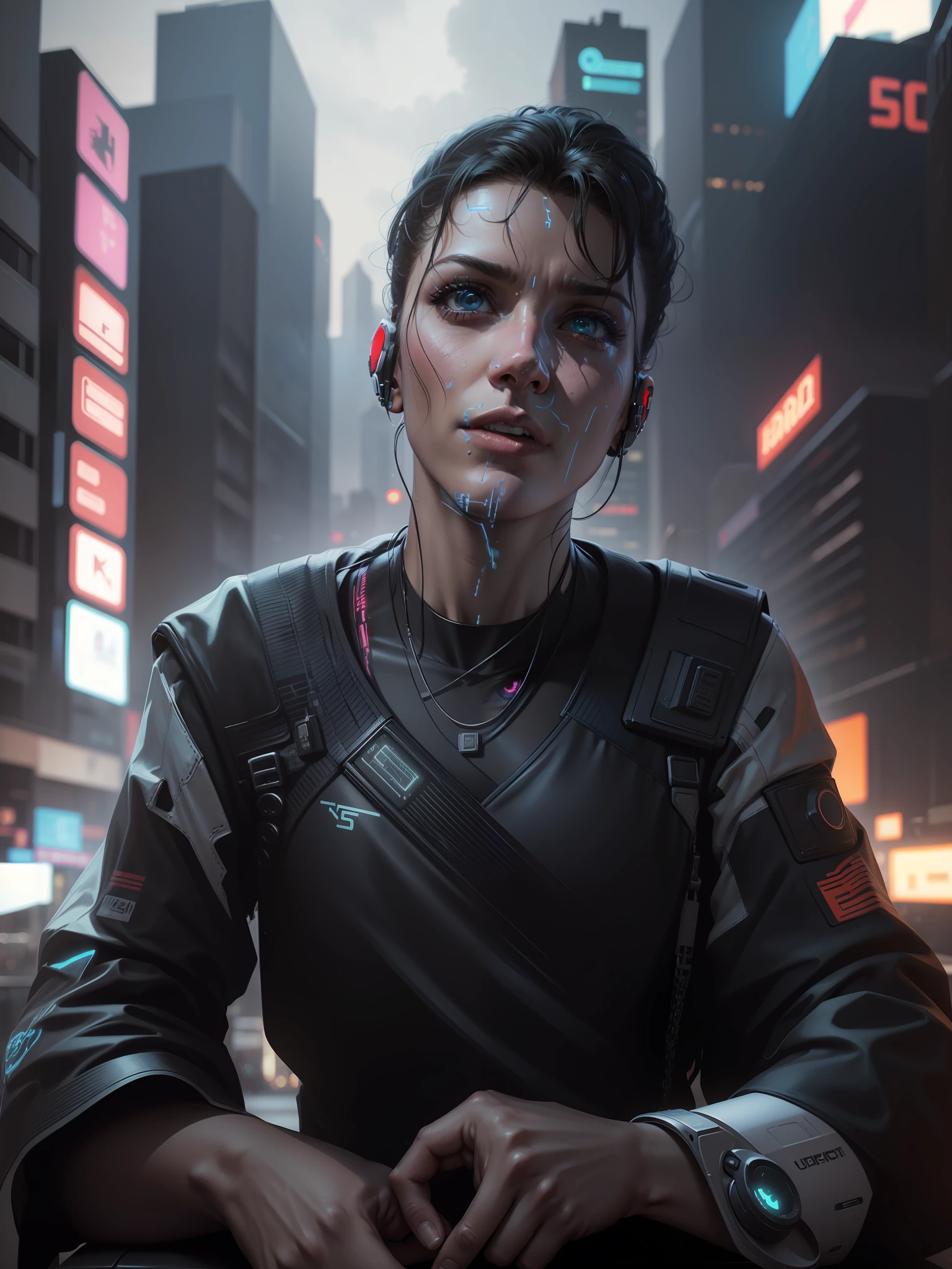 Change background cyberpunk, realistic face, 8k, ultra realistic