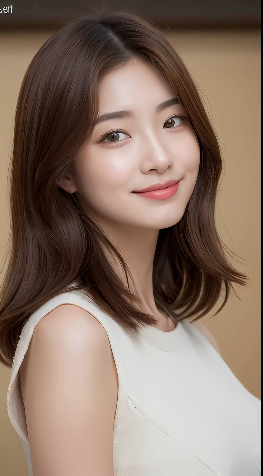 ((top-quality、8K、masterpiece:1.3))、Beautiful 20 year old girl with perfect body shape、K-pop Idol Face、Slim Abs Beauty:1.3、(Hairstyles Brown Hair Shortcuts、Colossal tits)、doress:1.1、Super fine face、Delicat eyes、二重まぶた、A smile with shame、Duan、Raw photo