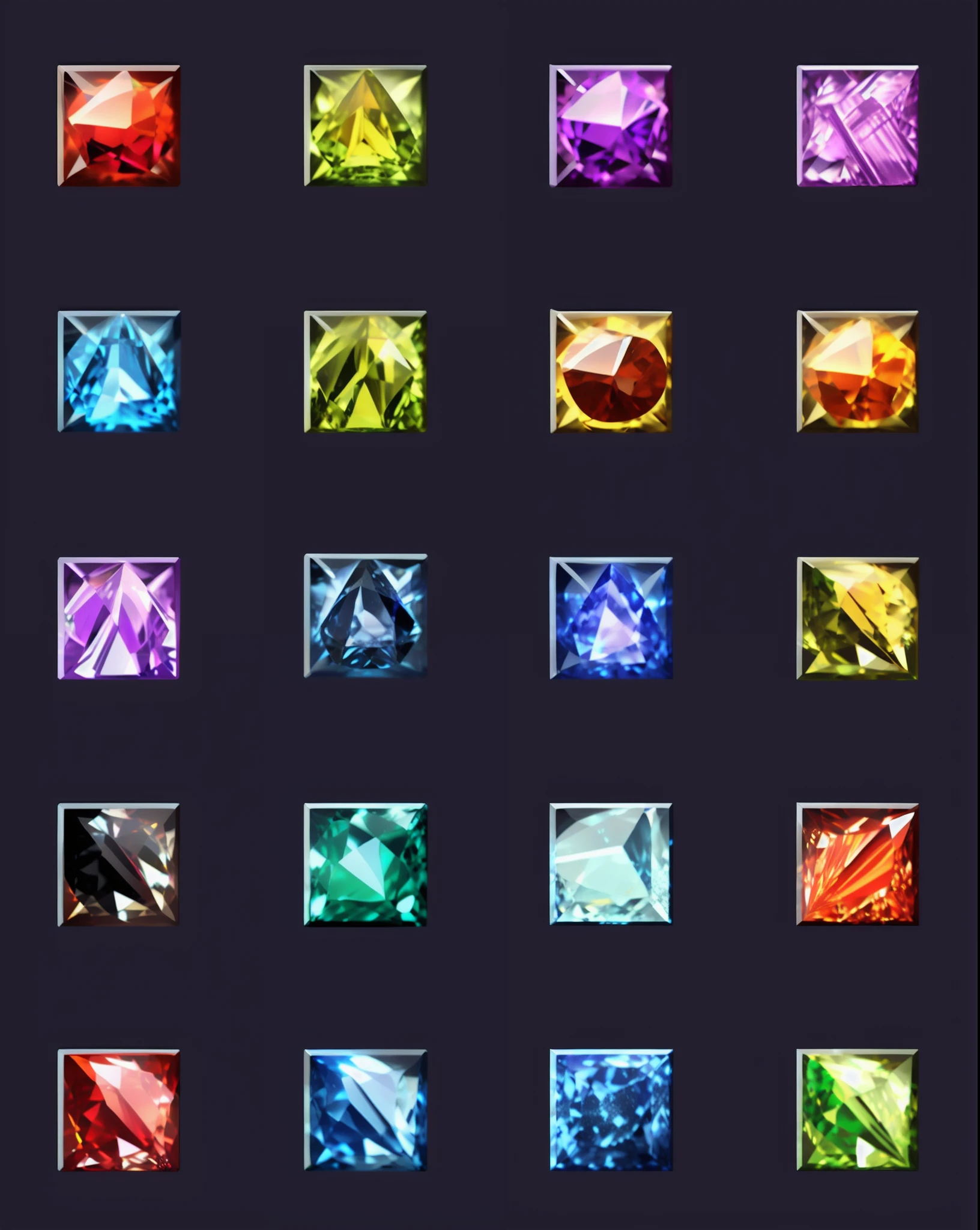 Set of jewelry in different colors on a black background, Game Icon Assets, shiny gems, colored gems, very realistic gemstones, gemstones, gemstones, colorful gems, Infinity Stones, gemstones, gemstones, Gems and treasures, Precious gems, Game Assets, game icon, set of high quality hd sprites, Game UI Asset Design, 2d game asset, Magic items
