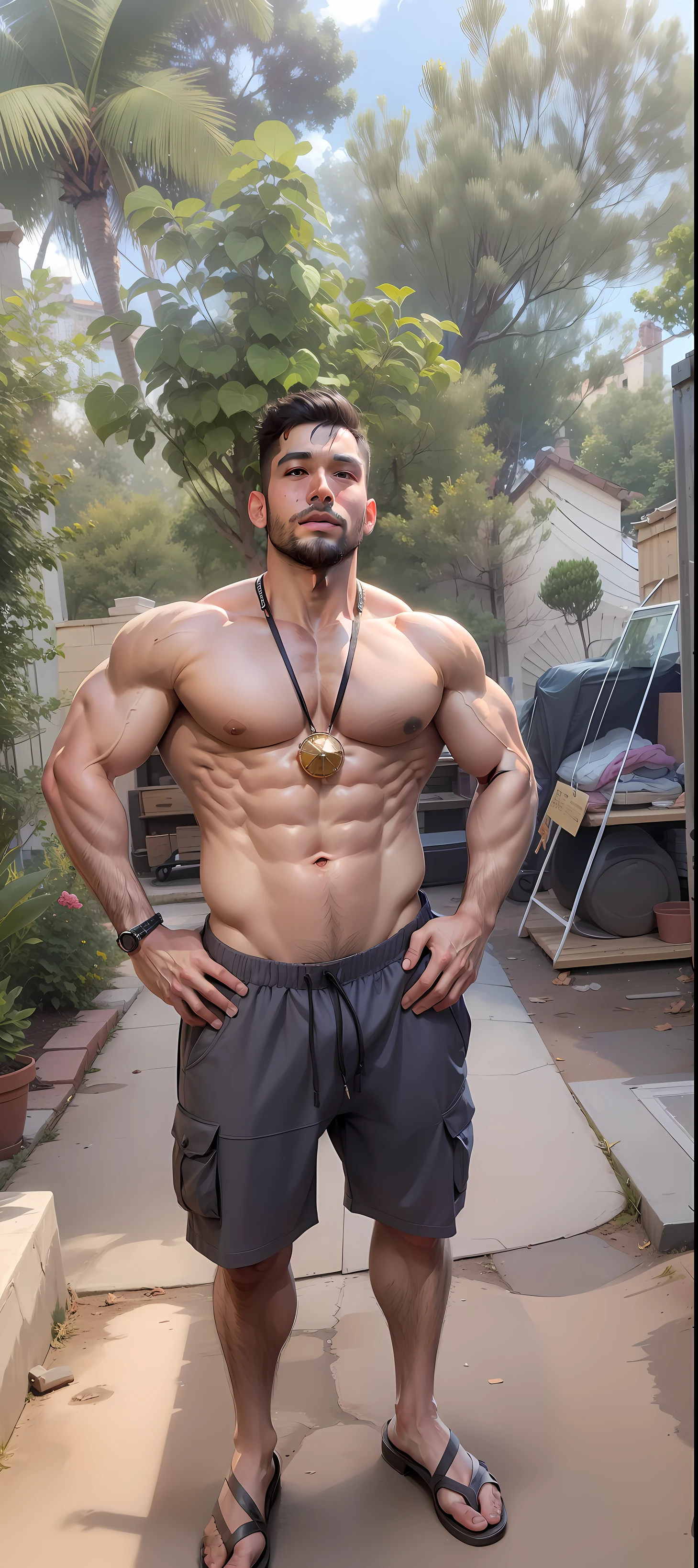 Showing off muscle