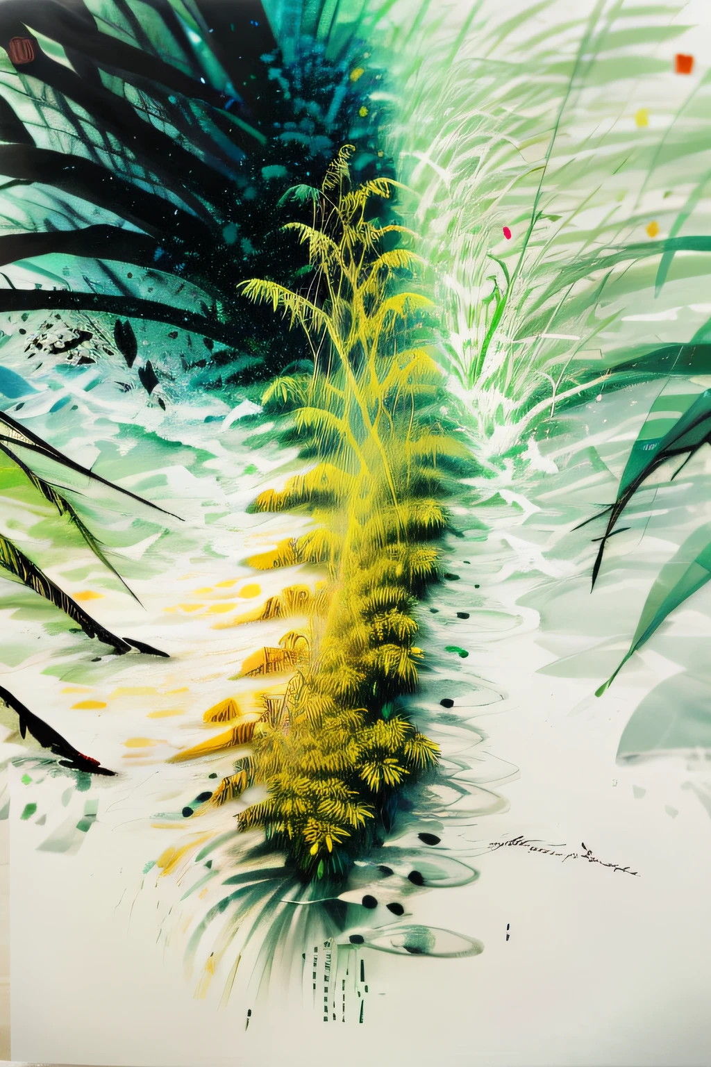 tmasterpiece,best qualityer,ink wash style, Green background,tmasterpiece,best qualityer,