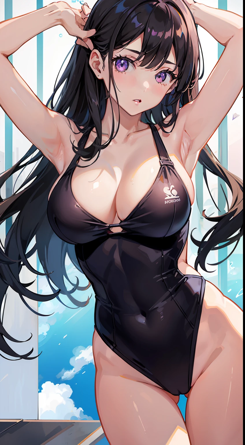 1girl	0.999
bangs	0.523
bare_shoulders	0.668
black_hair	0.944
breasts	0.979
cleavage	0.945
collarbone	0.556
cowboy_shot	0.697
highleg	0.856
highleg_swimsuit	0.881
holding	0.768
large_breasts	0.631
long_hair	0.859
looking_at_viewer	0.843
one-piece_swimsuit	0.928
parted_lips	0.690
purple_eyes	0.827
simple_background	0.816
solo	0.982
standing	0.680
swimsuit	0.827
towel	0.798
wet	0.938
wet_hair	0.552
white_background	0.768