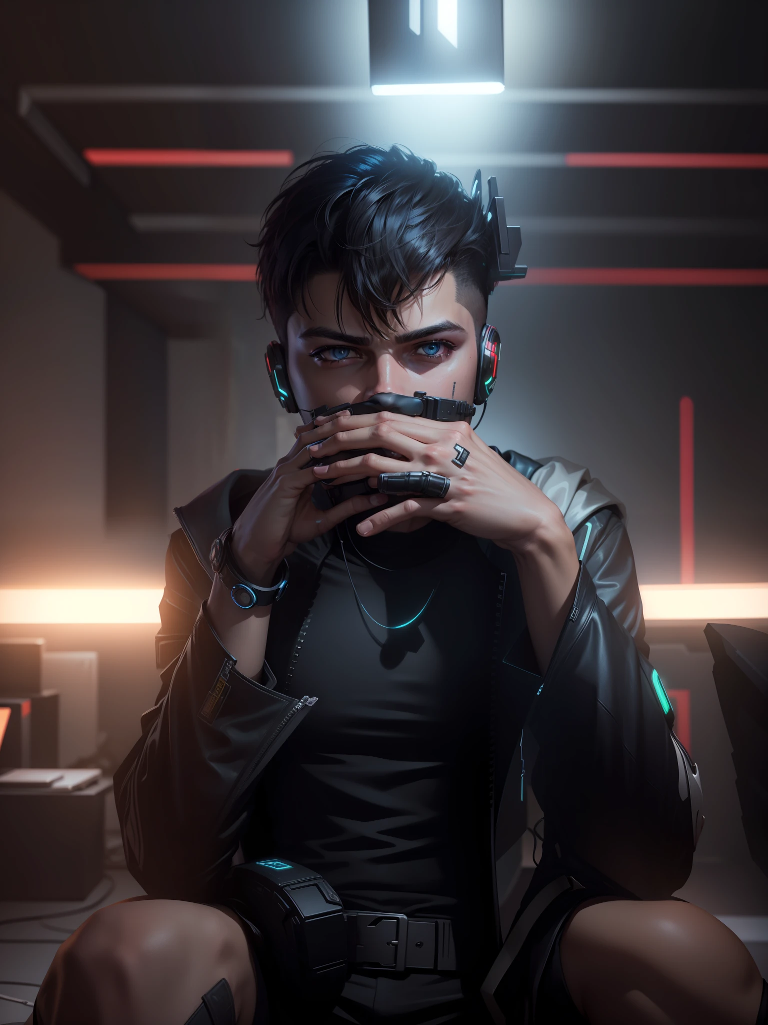 Change background cyberpunk handsome boy, realistic face, 8k, ultra realistic