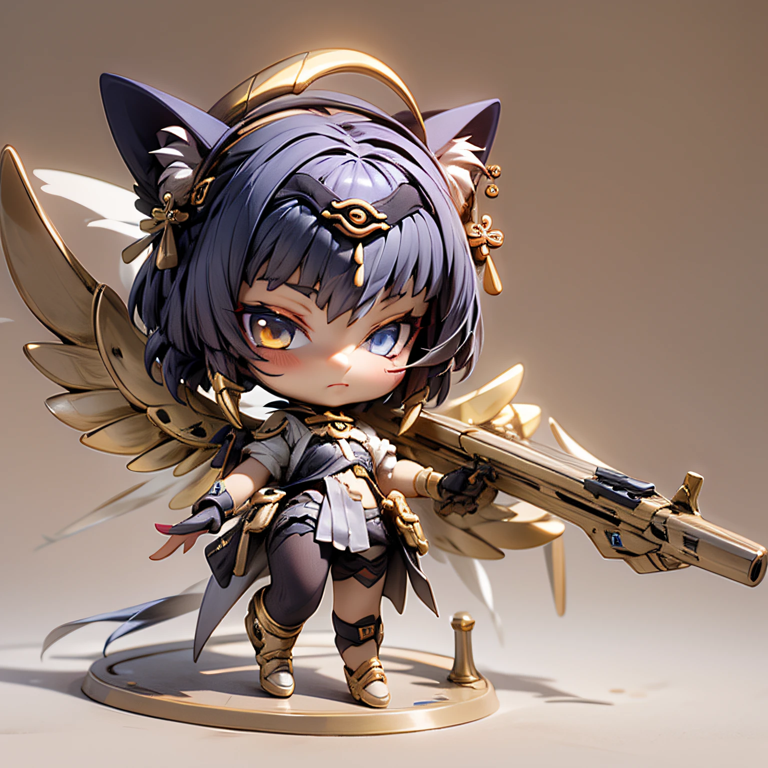 blink, chibi, Complete broker, Mega Mini, The body is steel., Metal., The legs are steel., Metal., My favorite cat ears, The wings are steel., Metal., The gun is metal steel..