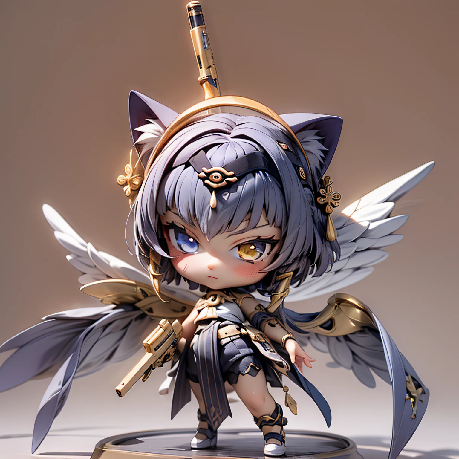 blink, chibi, Complete broker, Mega Mini, The body is steel., Metal., The legs are steel., Metal., My favorite cat ears, The wings are steel., Metal., The gun is metal steel..