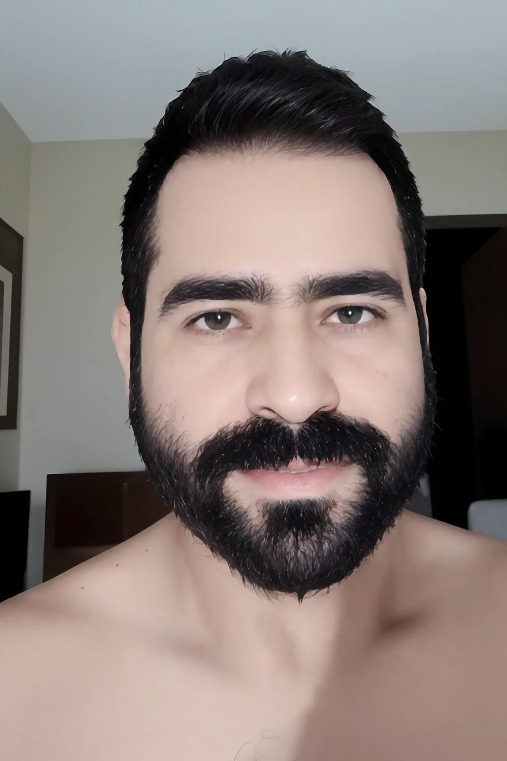 38-year-old man,,Obra maestra, La mejor calidad, Altas Resoluciones, realista, 1 hombre, cabello negro,  sin vellos corporales , cabello negro, barba corta, cuerpo completo, Mirando al espectador, vestimenta formal, 8K