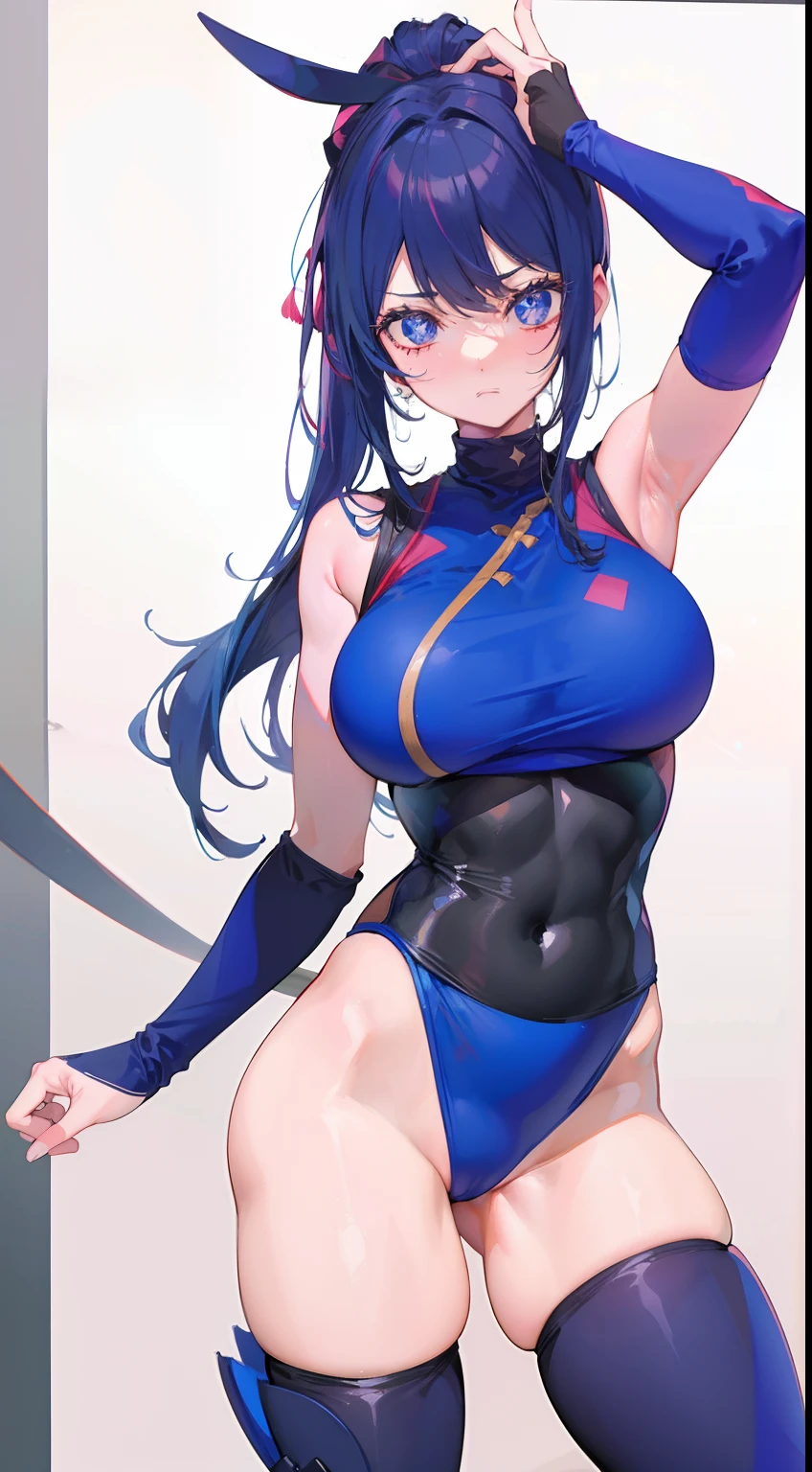 Hoshi, traje ninja, sexy, muslos grandes, pechos grandes, escote