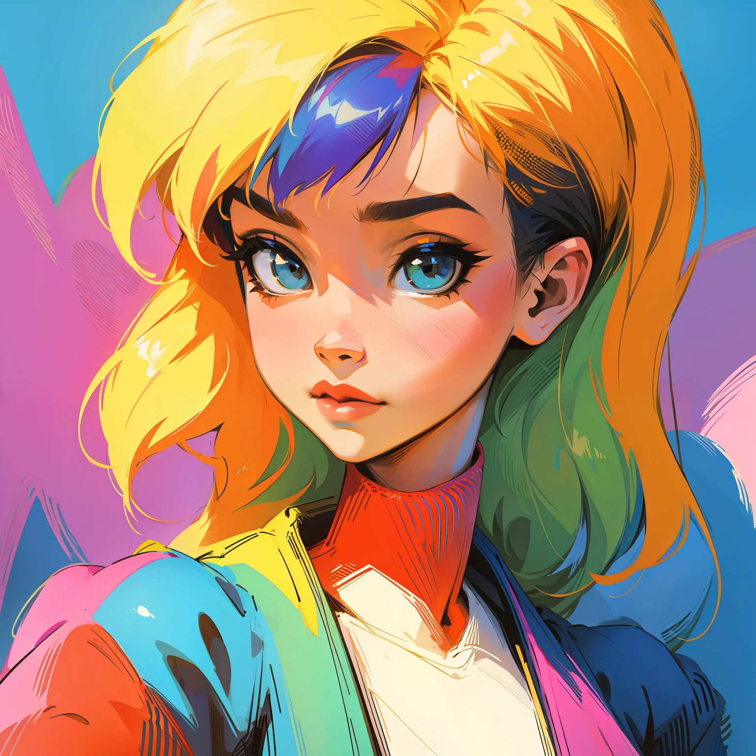 Pixel art、colourfull、Americana、portraitures、