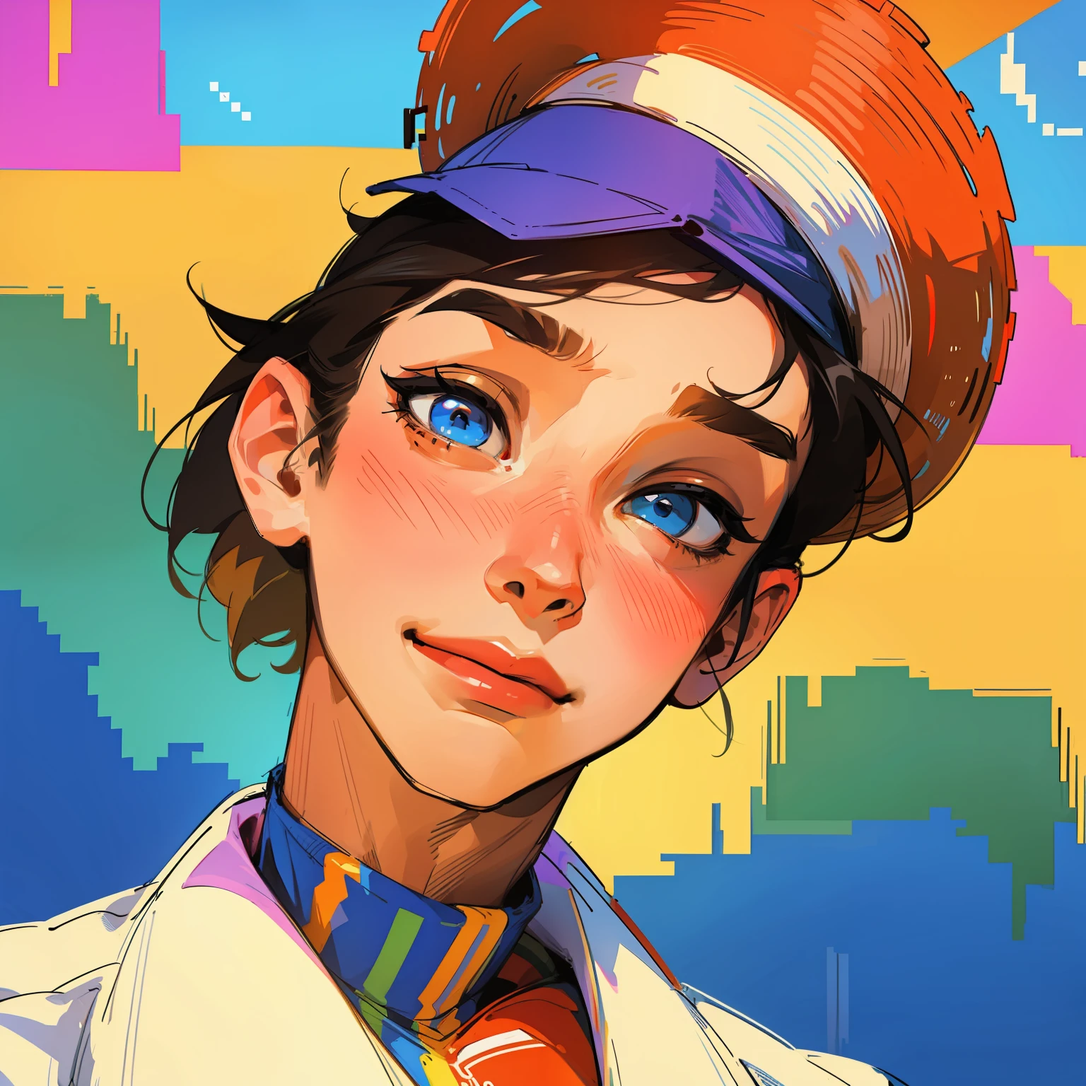 Pixel art、colourfull、Americana、twinks、male people、Hats、portraitures