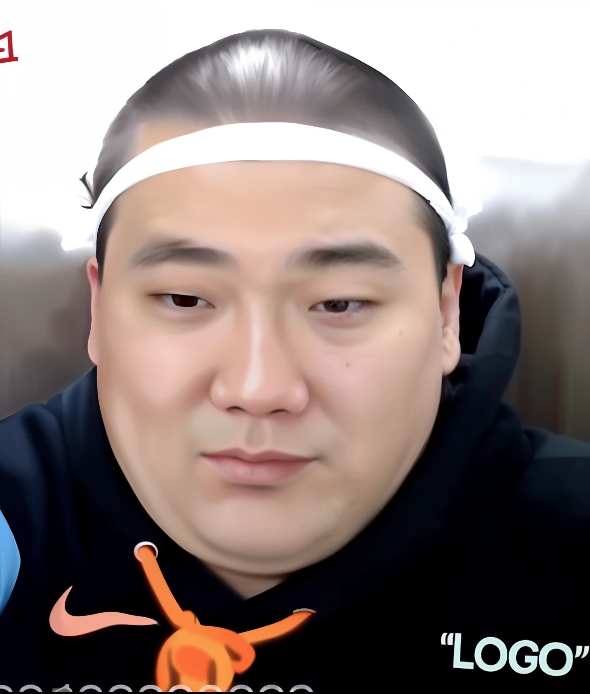 Araped man in headband and black sweatshirt, Wear the No. 1 headband, South Korean Men, Debt, Huge jaws, Kim Jung-jung Style, Wide chin, wan adorable korean face, Trends in BBWCHAN, Eric Cartman in real life, Kim Jung-jung / Kim Jung Gi, Strong jaw, Double chin, Hongjoon-hyung, Giga Chad is crying
