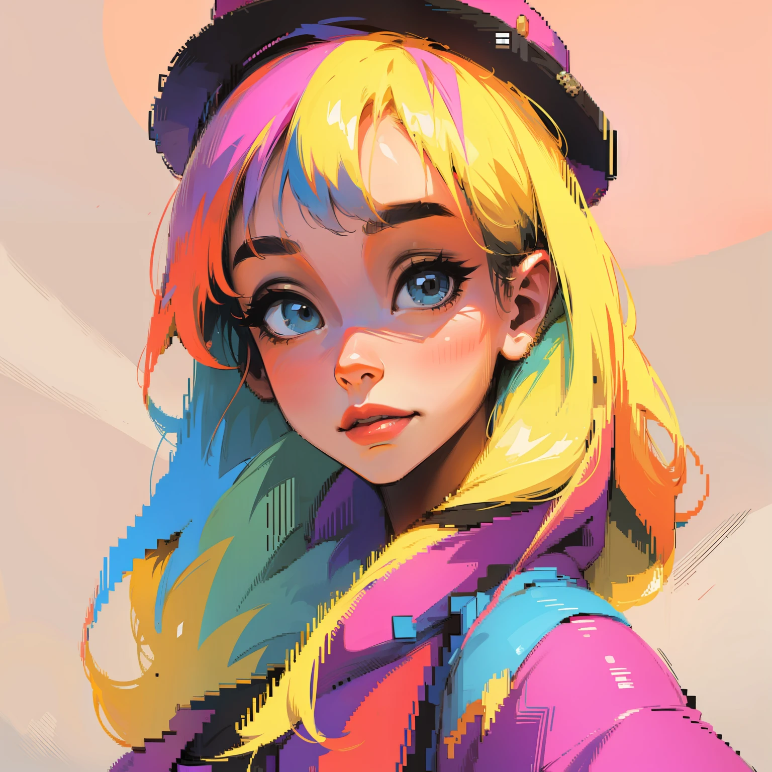 Pixel art、colourfull、Americana、Uncle、Hats、portraitures