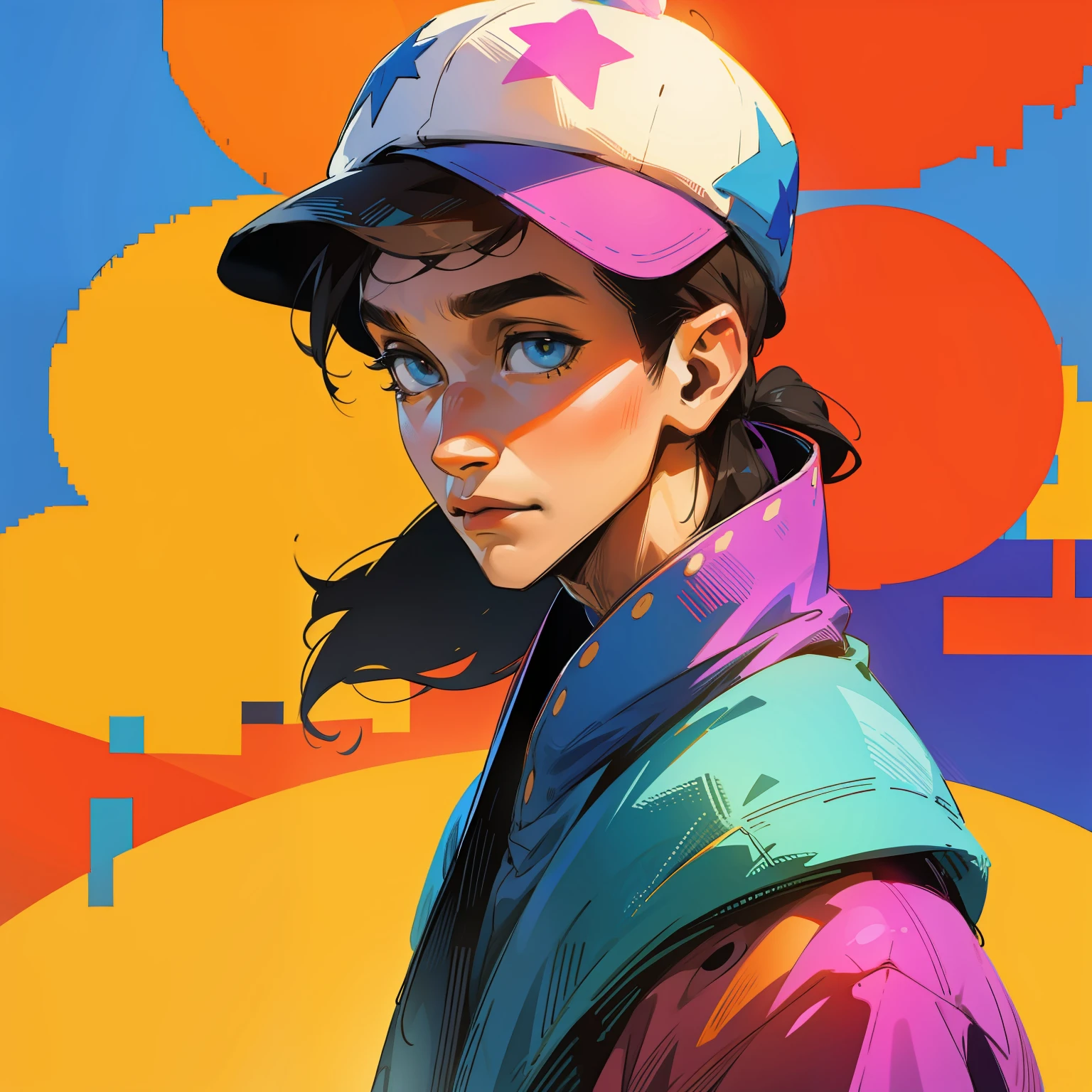 Pixel art、colourfull、Americana、male people、Hats、portraitures