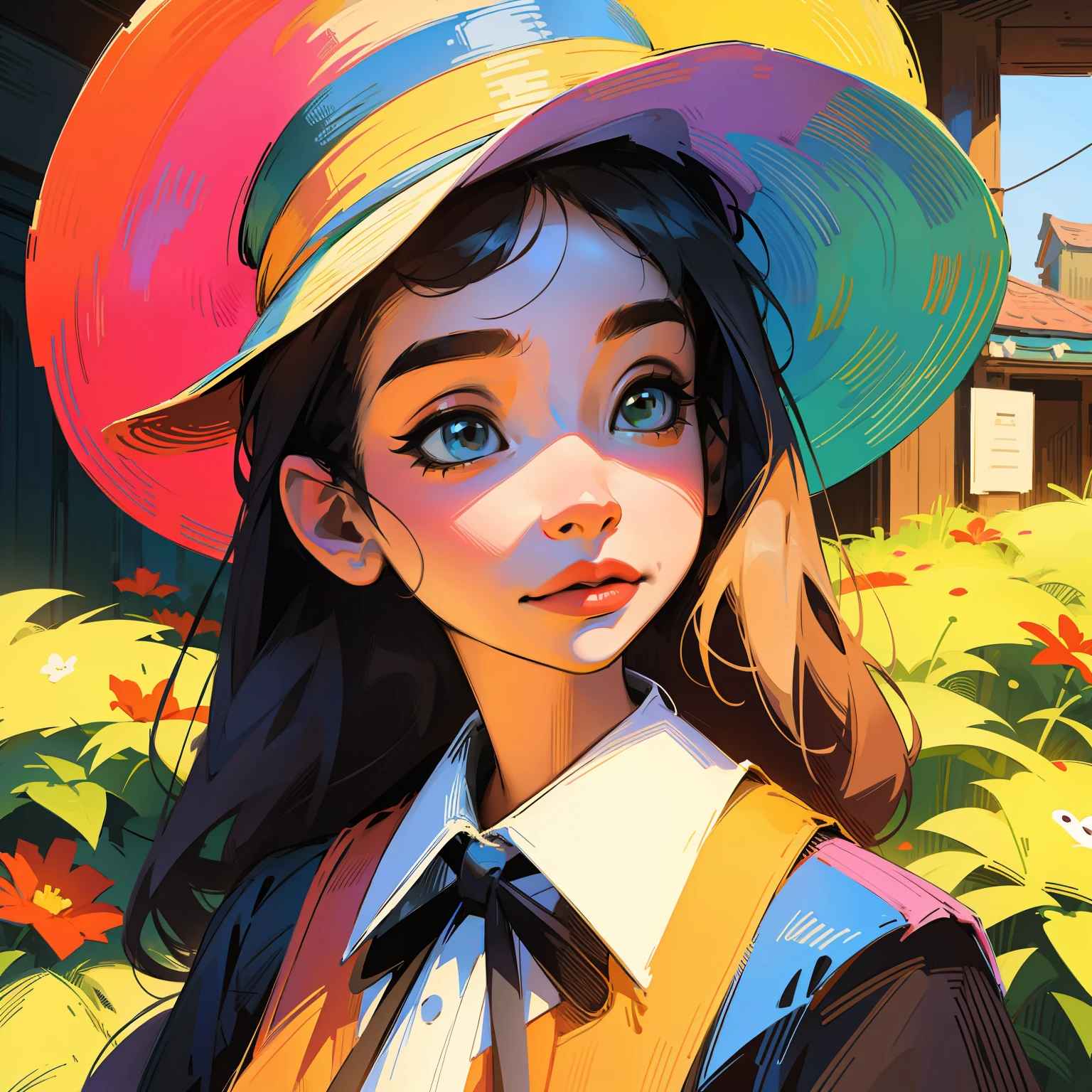 Pixel art、colourfull、Americana、Aunt、Hats、portraitures