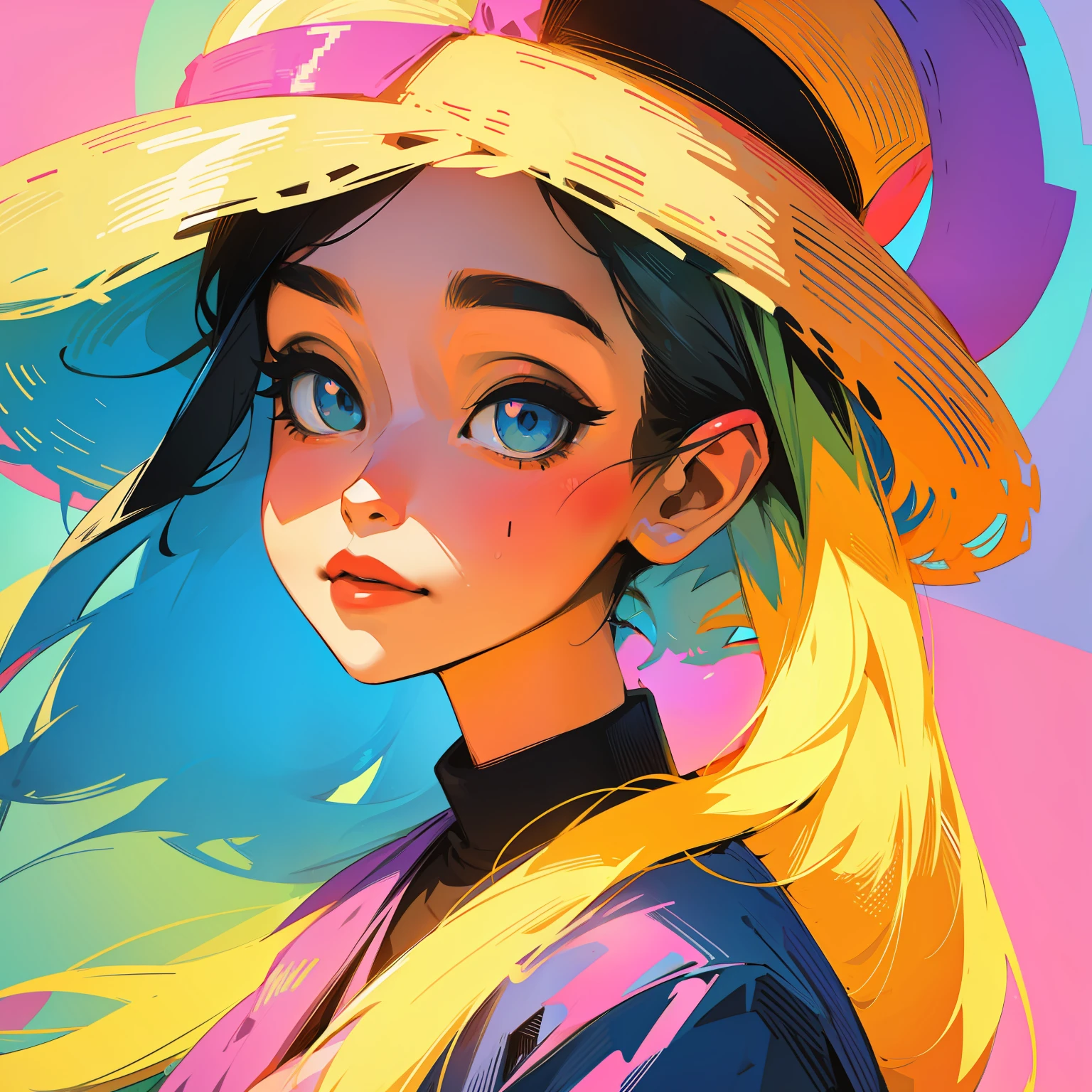 Pixel art、colourfull、Americana、Aunt、Hats、portraitures