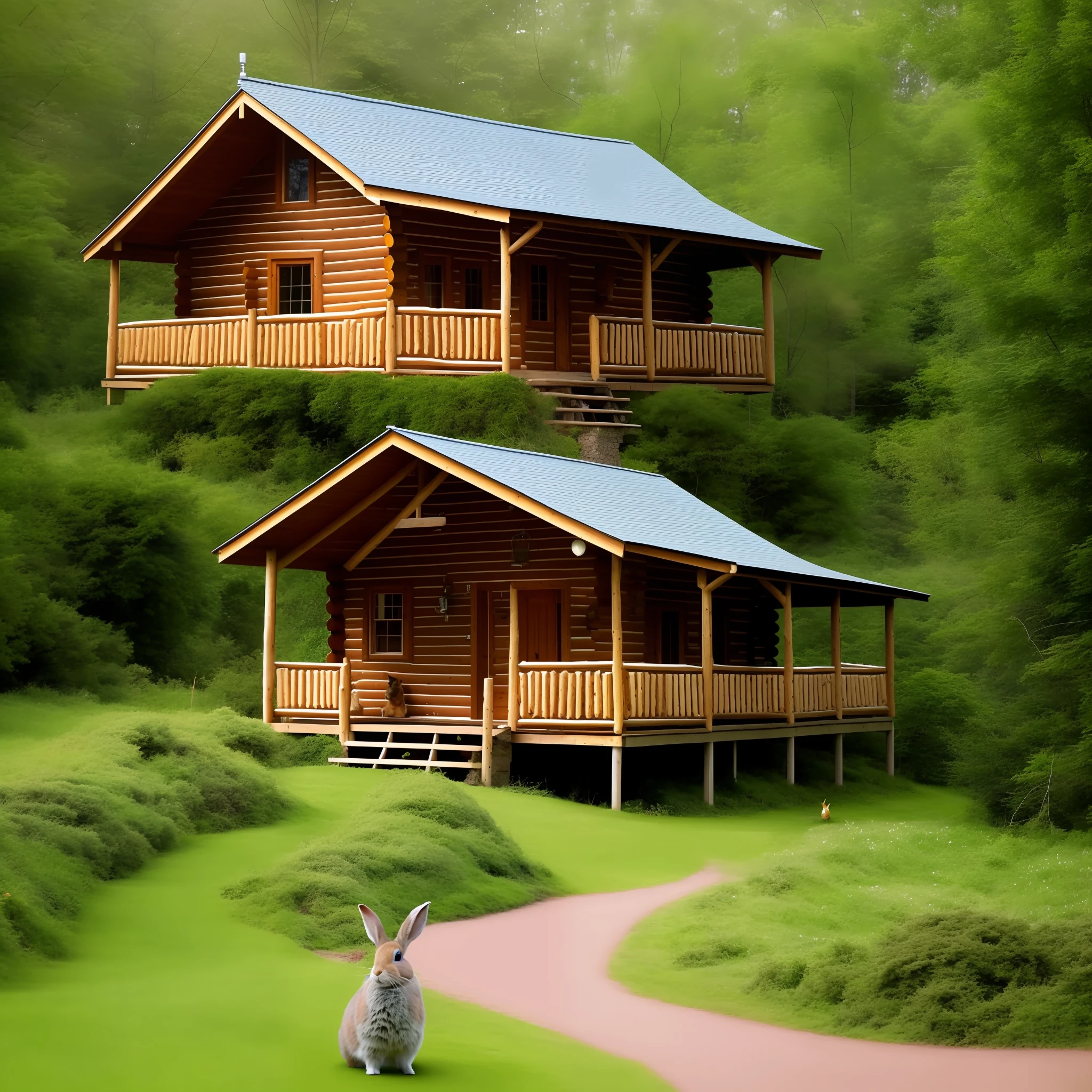 log cabin,Rabbit Forest