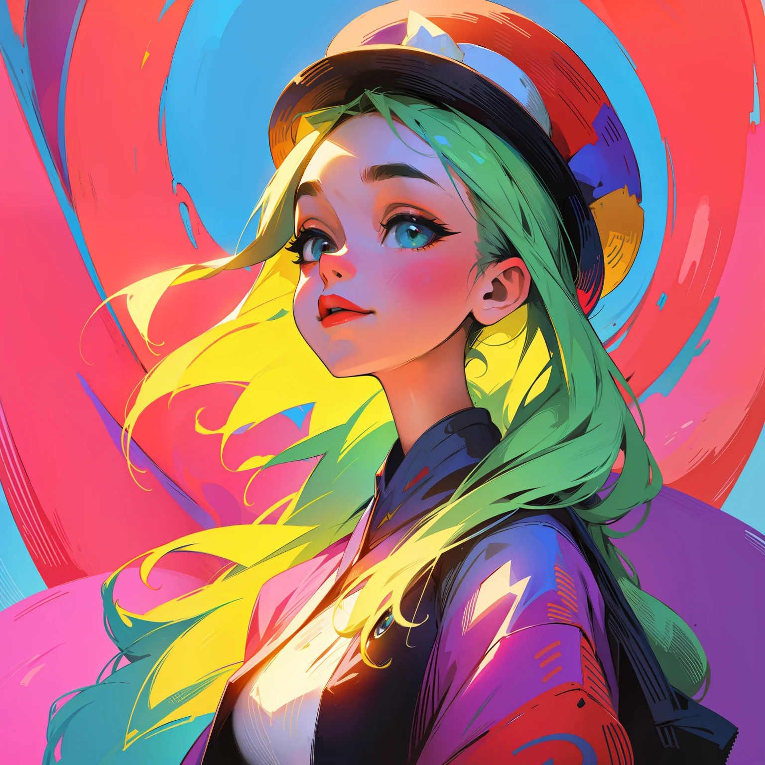 Pixel art、colourfull、Americana、Hats、portraitures --auto
