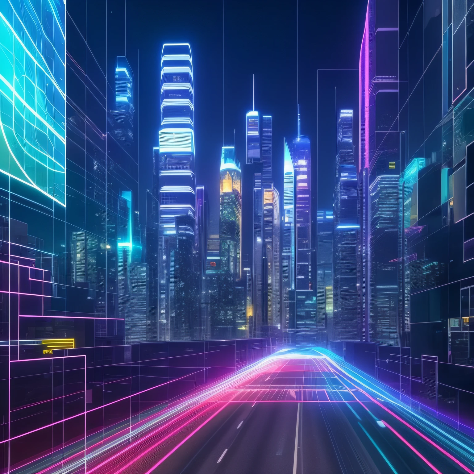 street view, build by number and coding, cyber world style