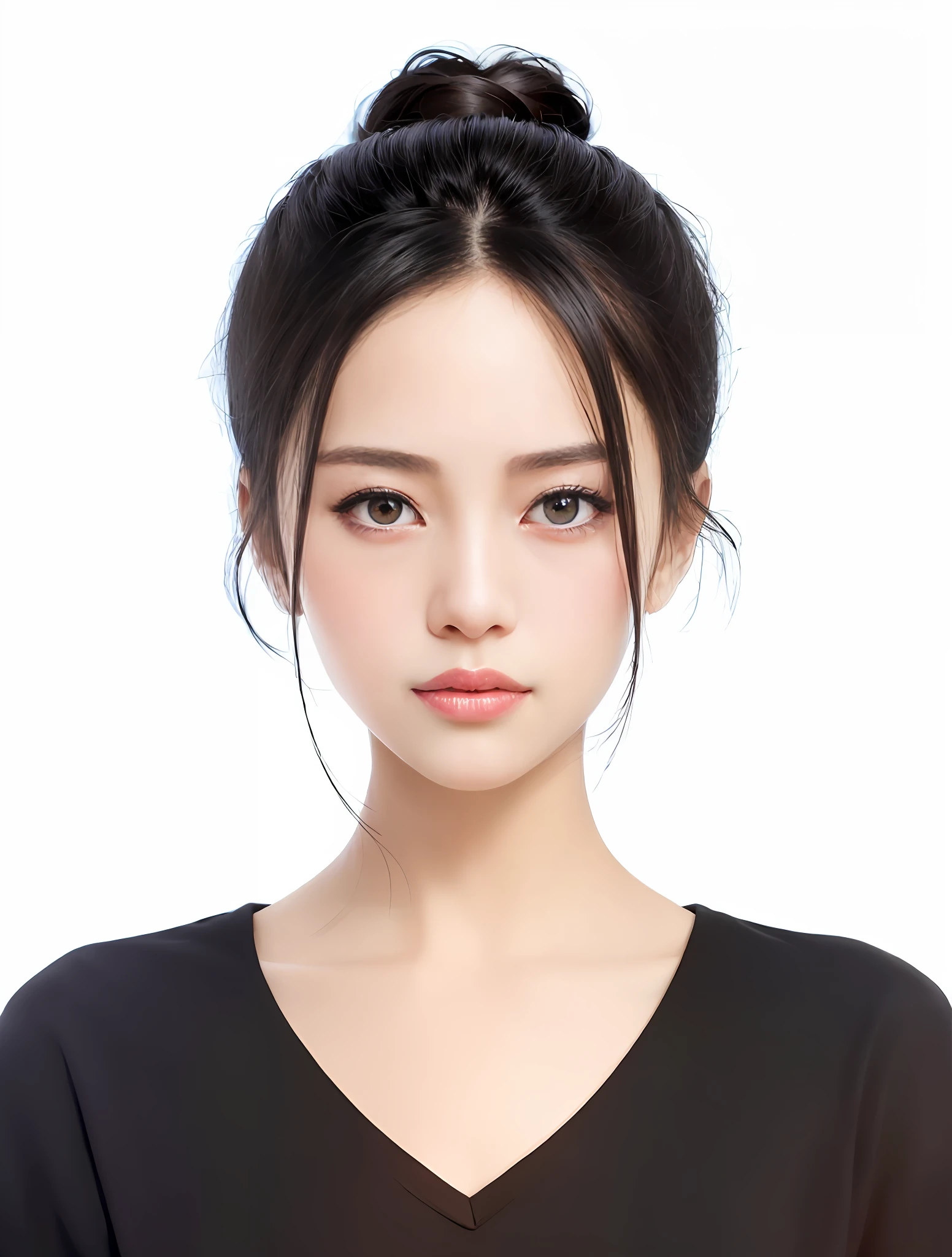 a close up of a woman with a black shirt and a black top, yanjun cheng, xintong chen, professional profile picture, south east asian with round face, xision wu, Korean symmetrical face, chengyou liu, wenfei ye, Yun Ling, jinyiwei, xiaofan zhang, Zhang Pengzhen, zhelong xu