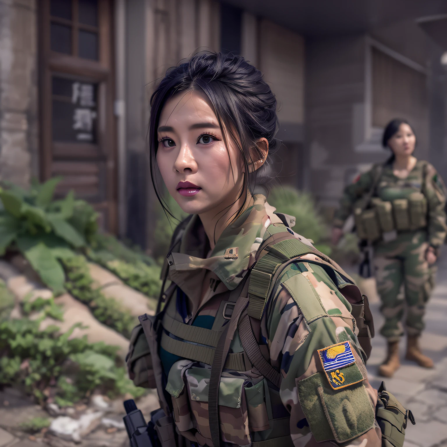 modern warfare，（battlefiled：2），Female soldiers，Injured，Blood，（RAW photogr:1.2),(真实感:1.4),hoang lap,Unbelievably ridiculous，hugefilesize，ultra - detailed，A high resolution，The is very detailed，Best quality at best，tmasterpiece，Very fine and beautiful，The is very detailed，CG，unified，8k wallpaper，Amazing Cleavage，finely detailled，tmasterpiece，Best quality at best, Blush sadly，Perfect proportions,hdr,Brighten face,8K，raw data,