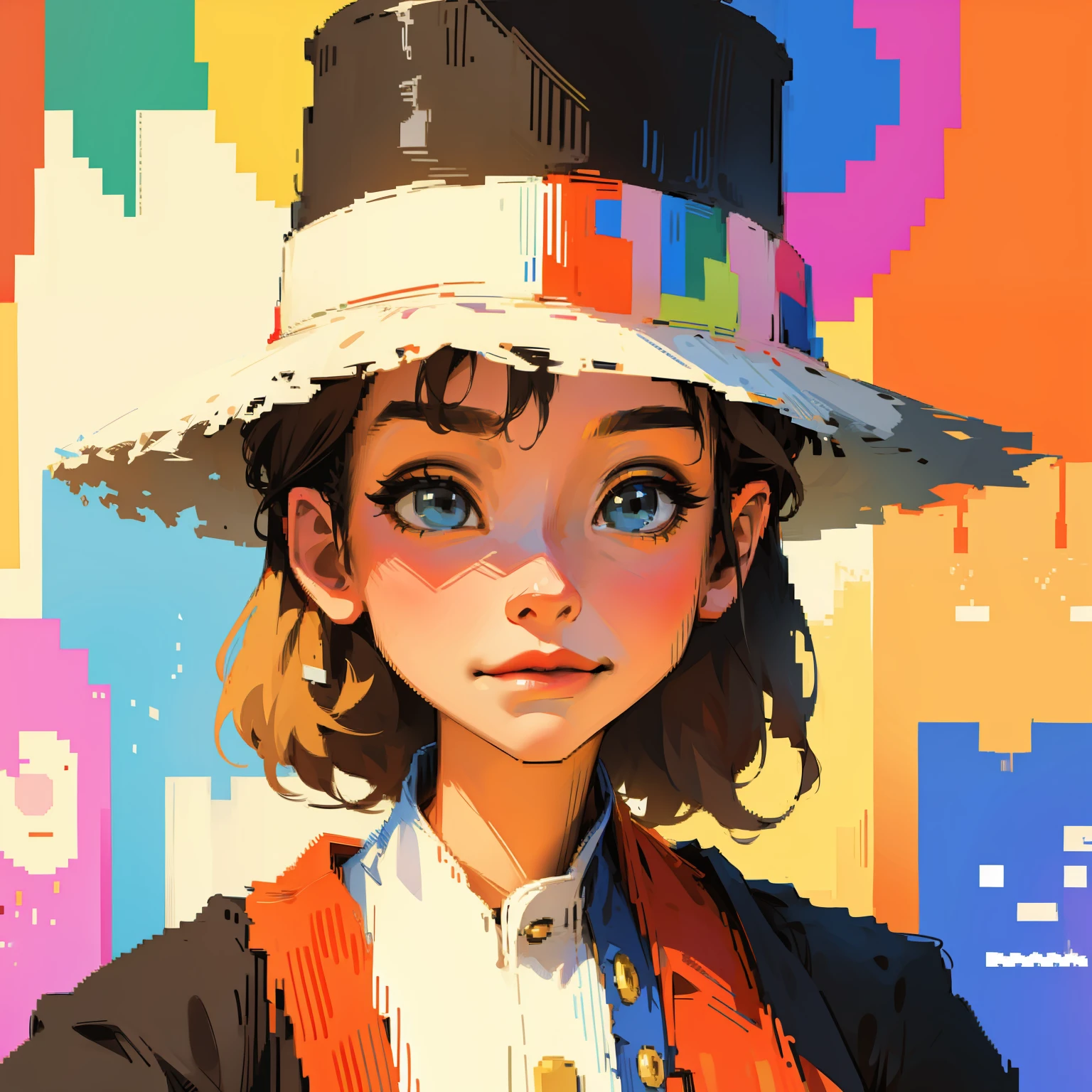 Pixel art、colourfull、Americana、Uncle、Hats、portraitures