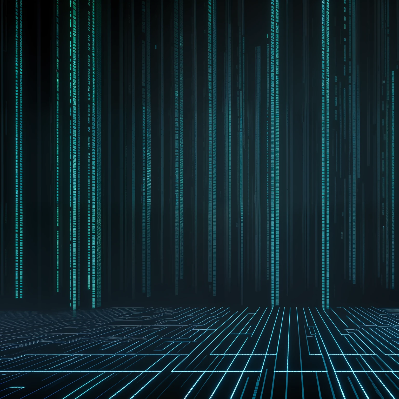 street view, build by number and coding, cyber world style, still from the matrix,