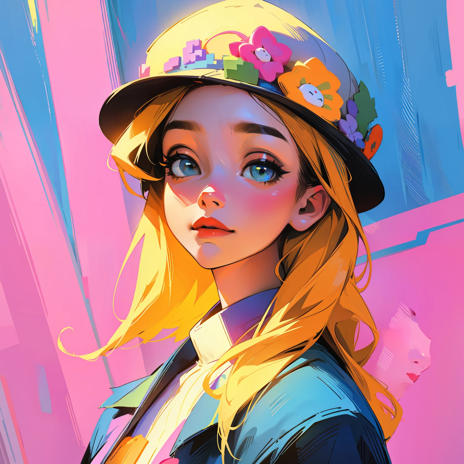 Pixel art、colourfull、Americana、Hats、portraitures