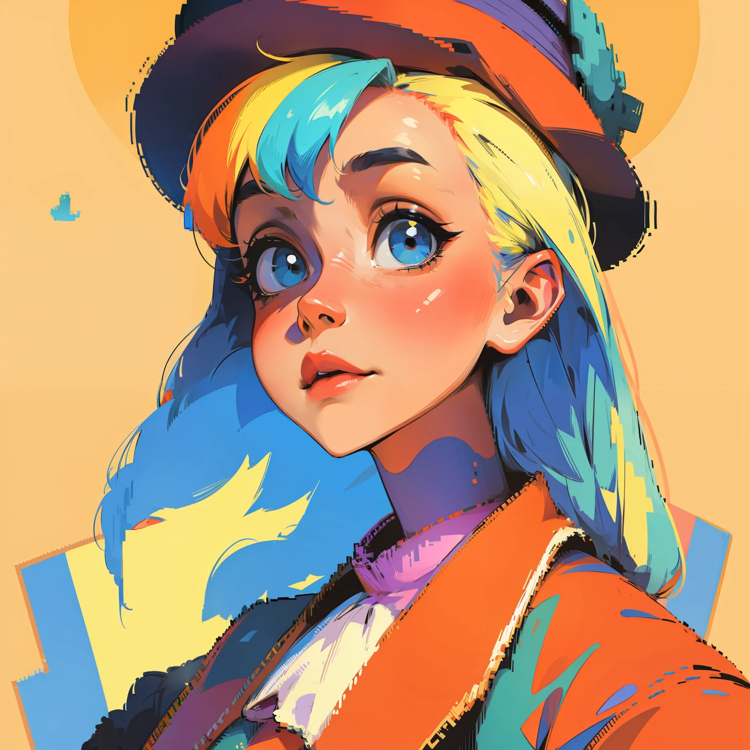 Pixel art、colourfull、Americana、Uncle、Hats、portraitures