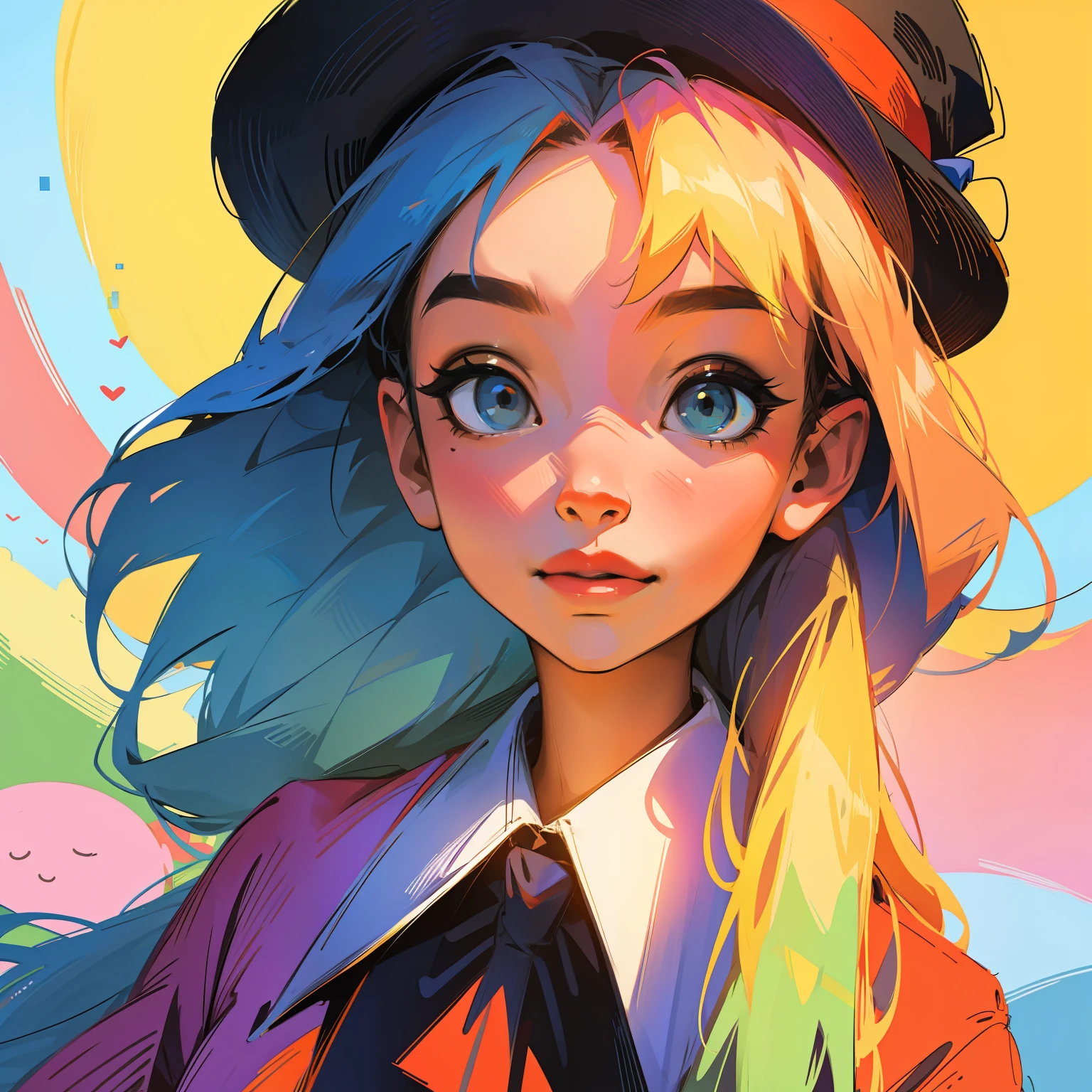 Pixel art、colourfull、Americana、Uncle、Hats、portraitures