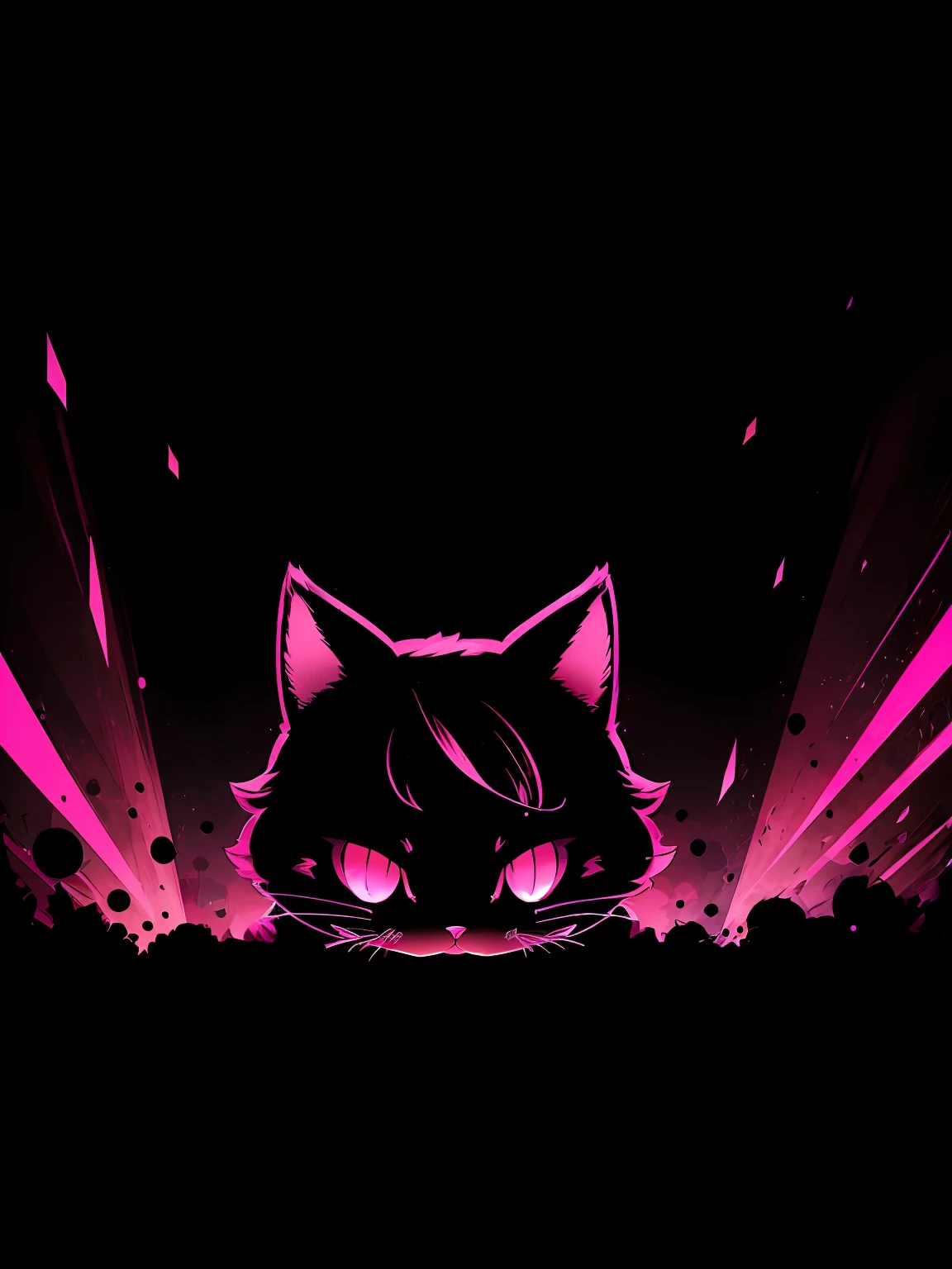 comic character,Sharp silhouette,intense shading,Dynamic stance,gorgeous colorful clothing,adorable expression,Vivid background details,Well-designed special effects。Fluffy pink cat girl,Cute round face,A shy expression on his face
