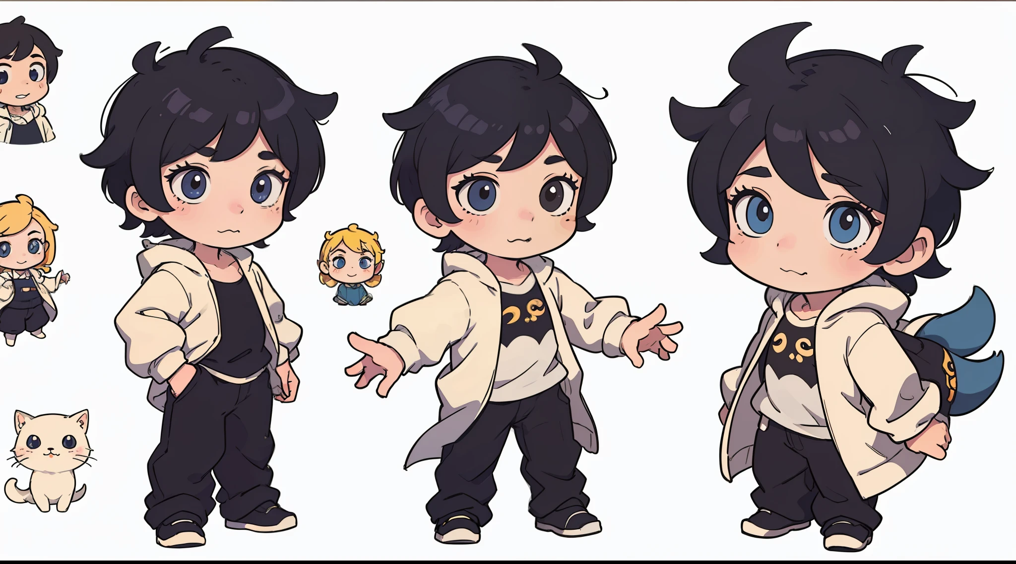 character sheet, 1boy, solo, full body, white background, cartoon boy, childrens art in artstation, cute detailed digital art, cute art style, cute detailed artwork, adorable digital painting, cute digital art, a beautiful artwork illustration,