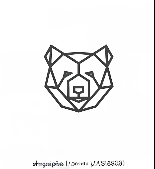 a geometric bear head with a geometric face, Minimalist logo without text, arte de linha minimalista, arte vetorial do logotipo minimalista, head of a bear, SVG minimalista, contornos poli baixos, meio urso pardo, arte de linha simples, logotipo minimalista, desenho de linha minimalista, minimal outlines, face icon stylized minimalist, urso, Arte vetorial simplificada moderna, Minimum geometric, Arte minimalistainas pretas background black