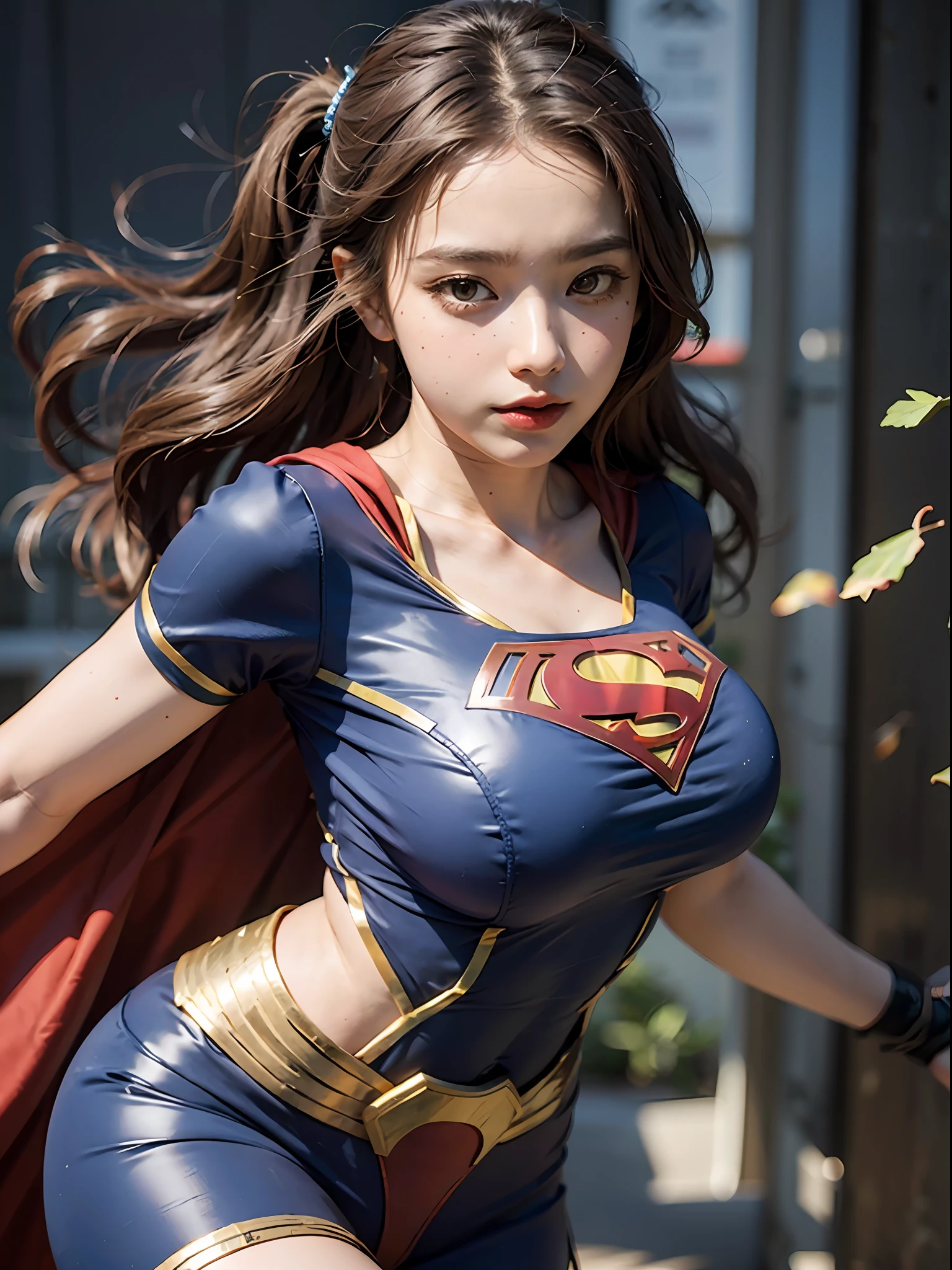 Woman body set big breasts, Supergirl costume dress