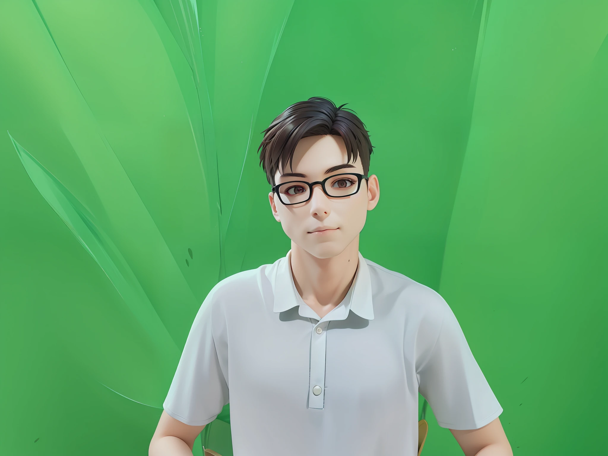 (Cartoon portrait 1.25 Style)Use 3D rendering for 1 person ((Upper body front,Bust lens)), 独奏, frontage, Very detailed eyes, Brown eyes, very detailed nose, very detailed mouth, friendliness, Men's suits, eye glass, downtown area, ((tmasterpiece, HighestQuali)), (Composite lighting)