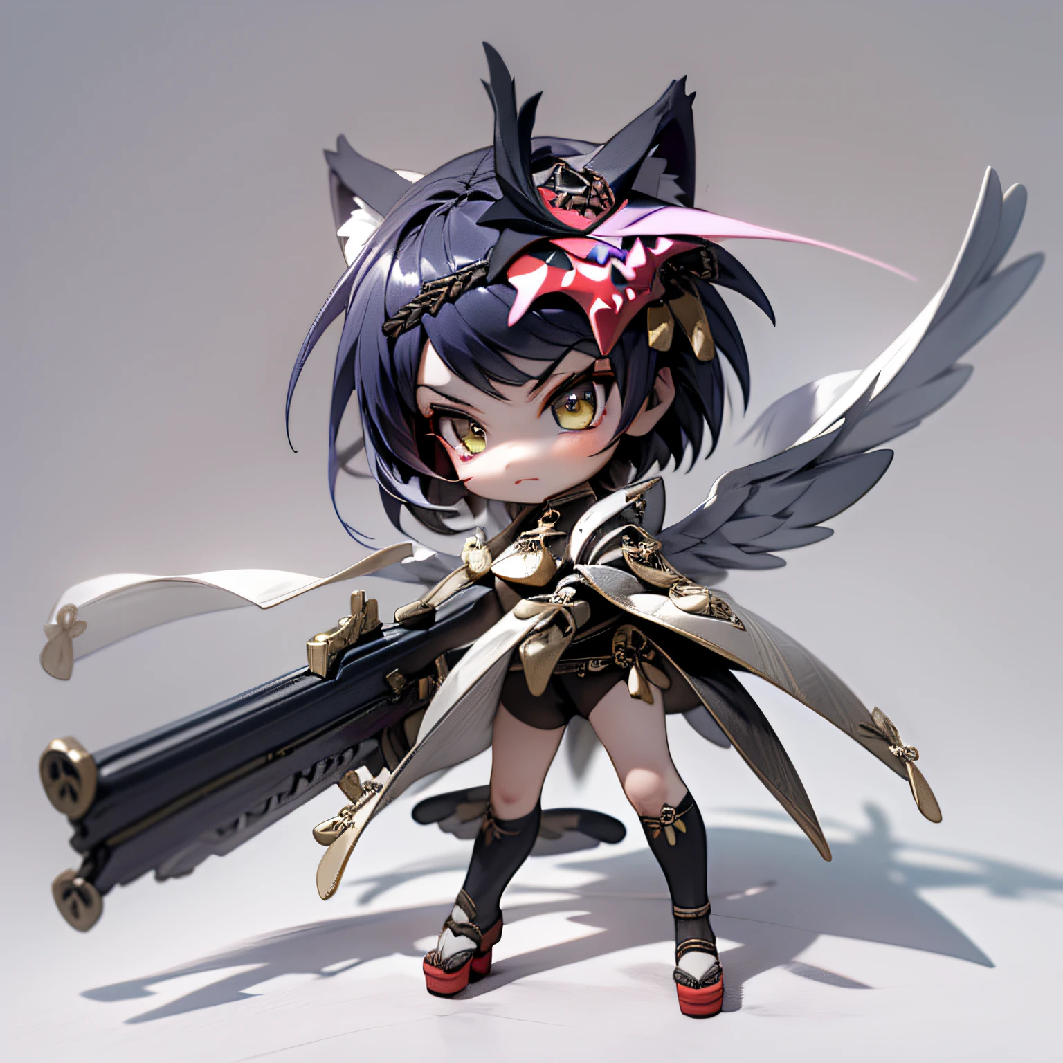 ( Mega Mini, The body is steel......., Metal., chibi, The legs are steel......., Metal., blink, The wings are steel......., Metal., My favorite cat ears, The gun is metal steel......., Beam Katana)