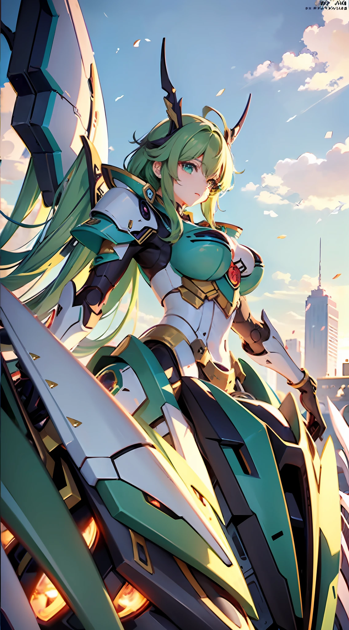 Xuanwu，tortoise shell，Green，A large robot stands on a platform，female mecha， The best anime 4k konachan wallpaper， Detailed digital anime art， anime mecha aesthetic， detailed anime art， Detailed anime artwork， Anime wallpapers 4 k， Anime wallpaper 4K， advanced digital anime art， 4K anime wallpaper， Badass anime 8 K， Anime art wallpaper 4k， Anime art wallpaper 4 K