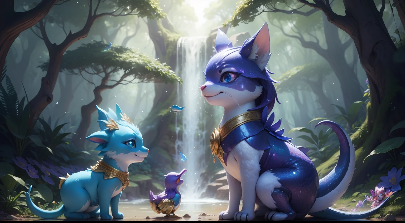 1 Lily and Sparkle explore a magical forest filled with vibrant flowers and sparkling streams.
2 Lily descobrindo uma porta escondida no tronco de um antigo carvalho.
3 Sparkle, The Adorable Blue Dragon, Flapping his little wings of emotion.
4 Lily and Sparkle flying through the skies of the enchanting kingdom.
5 The wise old oak tree sharing stories and wisdom with Lily and Sparkle.
6 Lily and Sparkle rescuing a lost animal in the magical kingdom.
7 Lily e Sparkle encontram fadas amigas em uma caverna escondida.
8 Sparkle's magical scales shining in the sunlight.
9 Lily and Sparkle playing and telling stories with their new friends in the magical realm.
10 Lily bids farewell to the magical realm and promises to come back whenever she can.