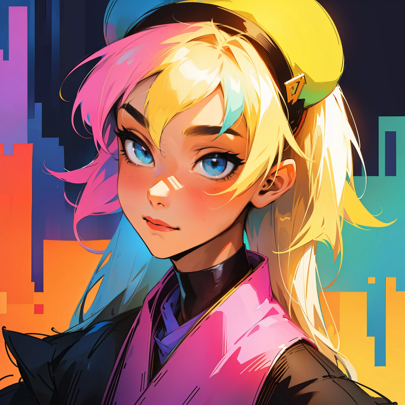 Pixel art、colourfull、male people、Hats、portraitures