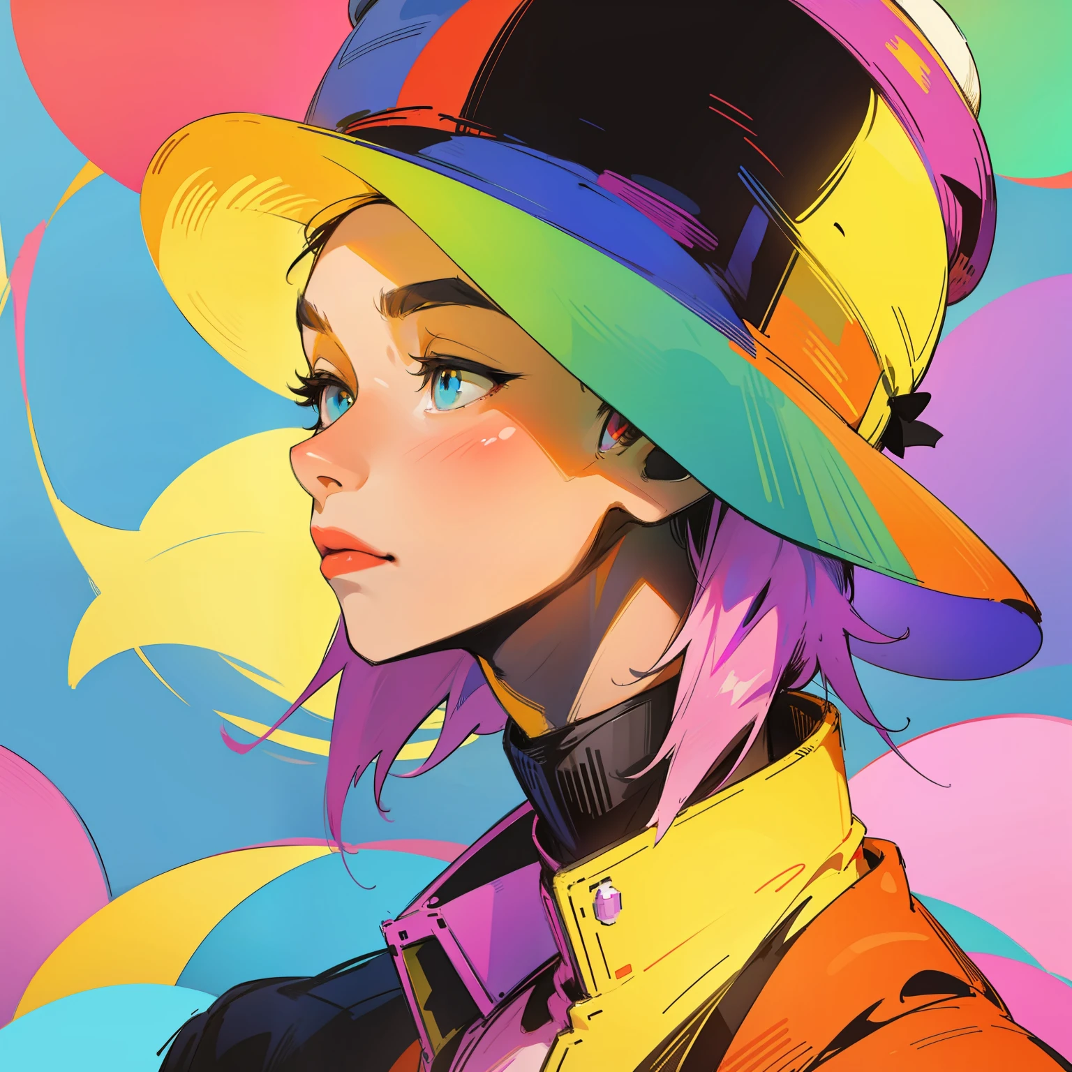 Pixel art、colourfull、male people、Hats、portraitures