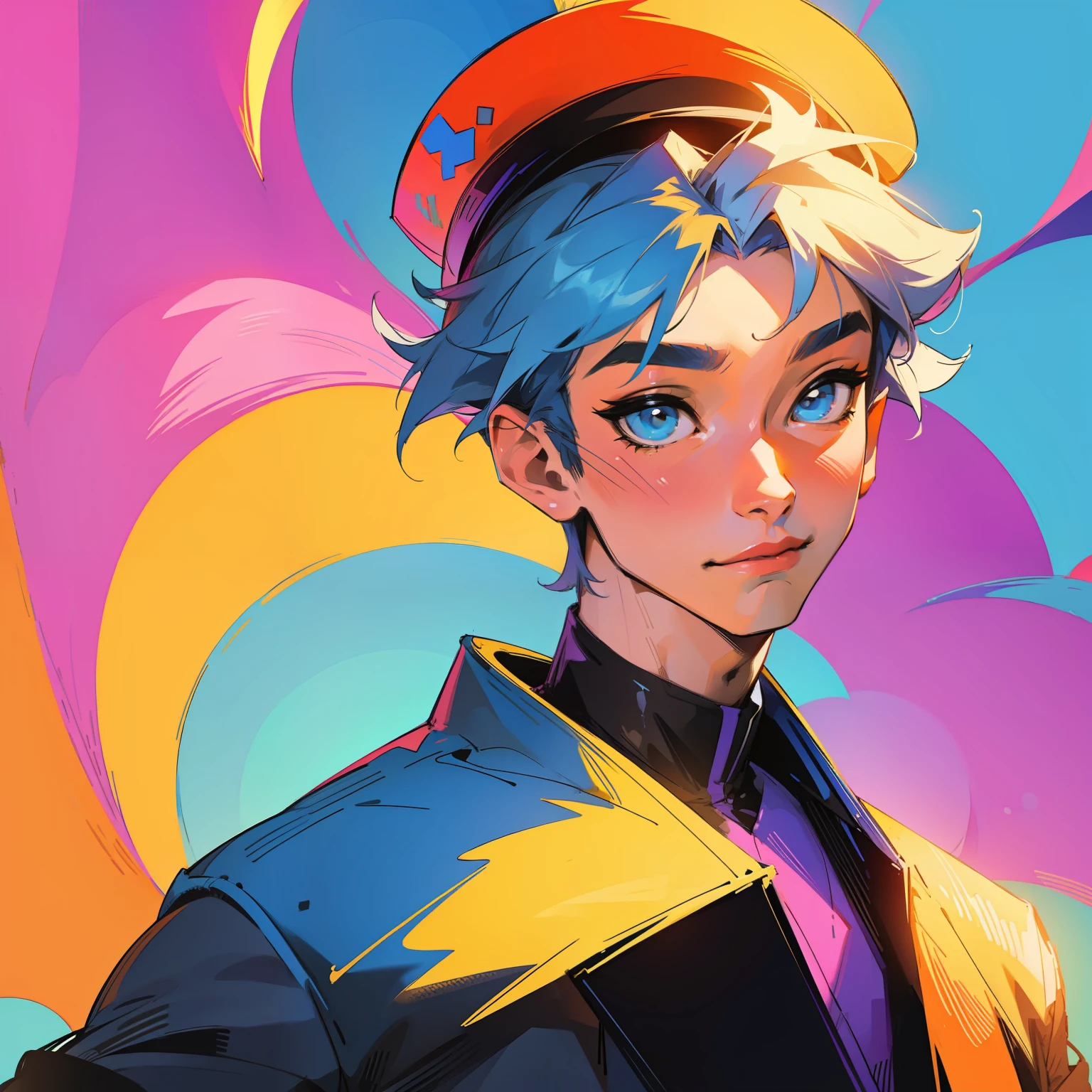 Pixel art、colourfull、male people、Hats、portraitures
