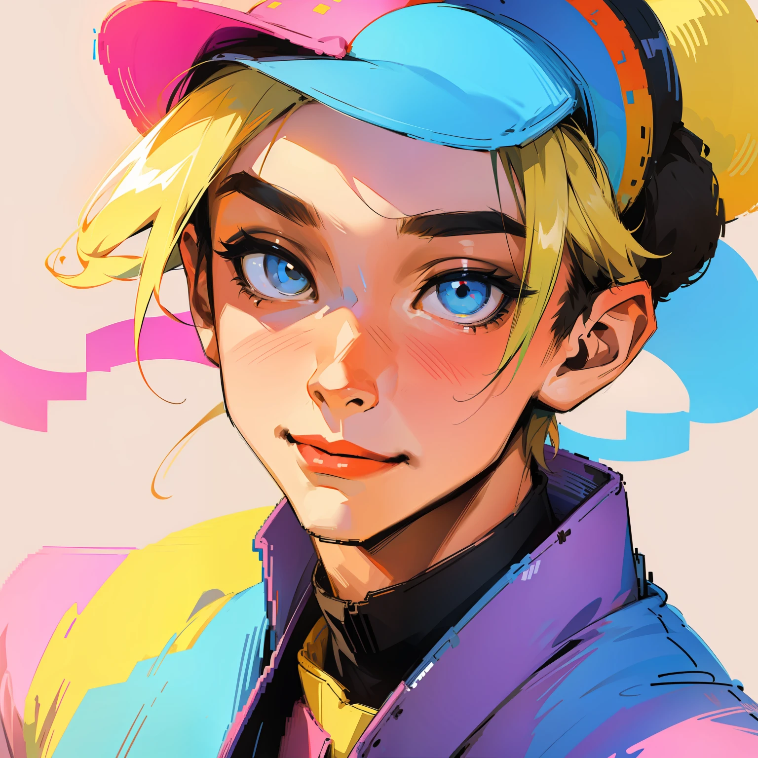 Pixel art、colourfull、male people、Hats、portraitures