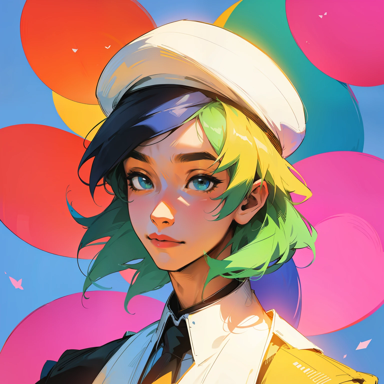 Pixel art、colourfull、male people、Hats、portraitures